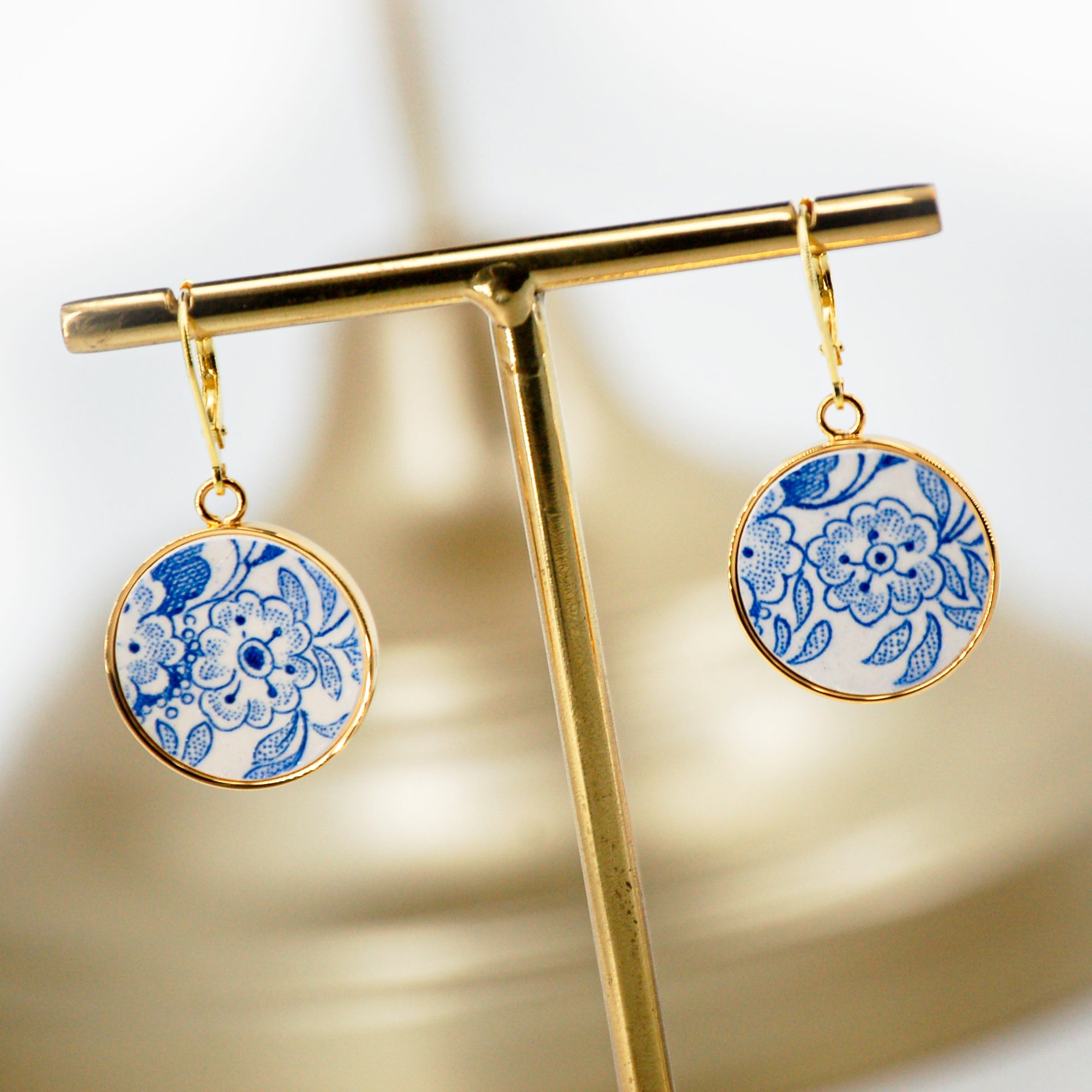 Boucles d'oreilles "Petites fleurs bleues"