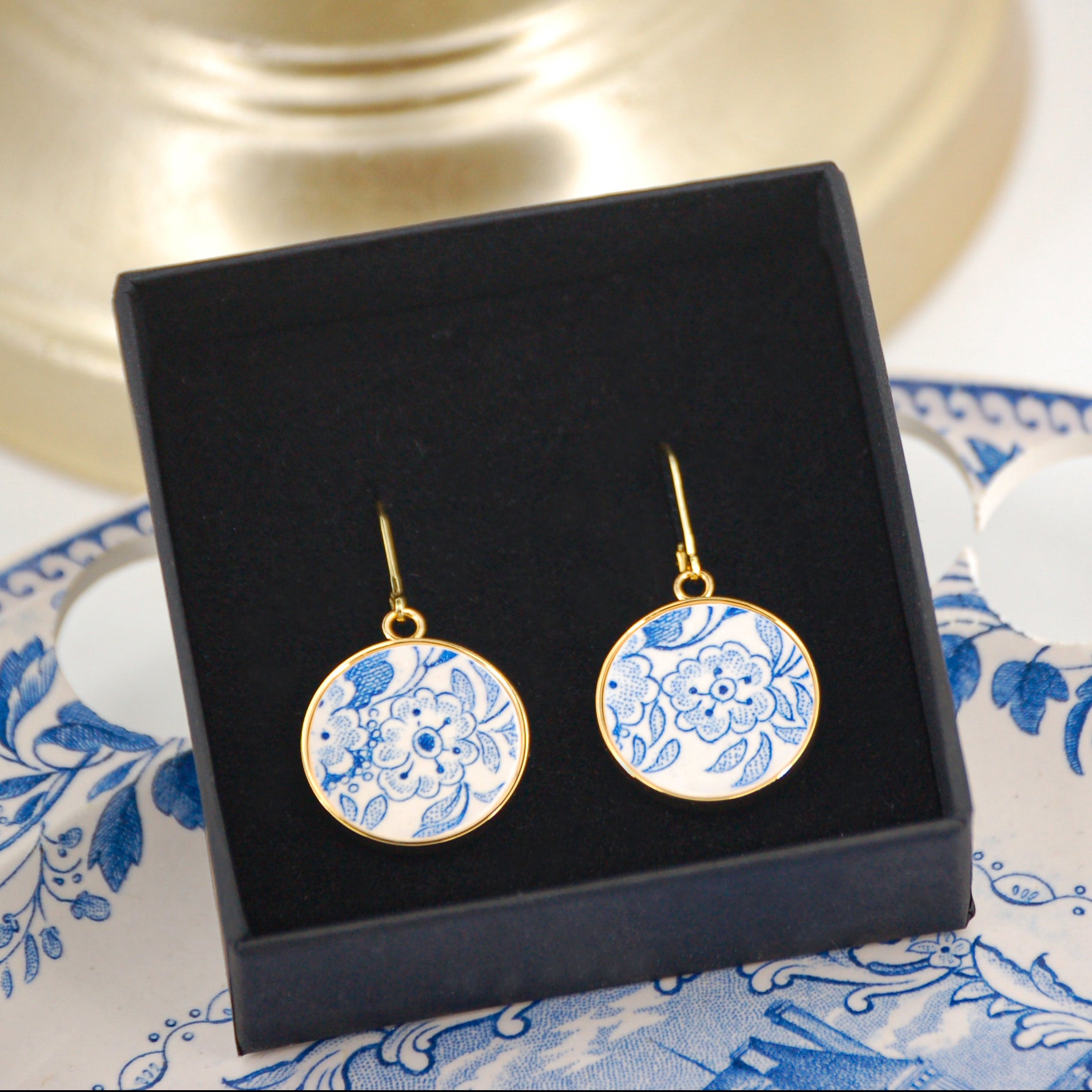 Boucles d'oreilles "Petites fleurs bleues"