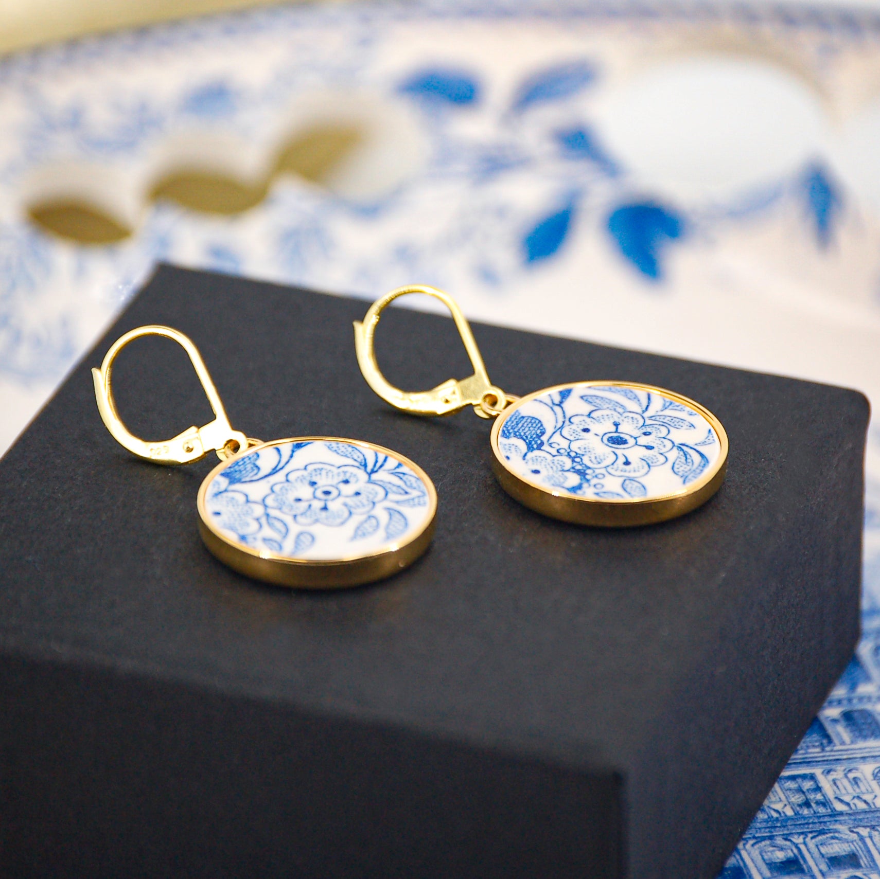 Boucles d'oreilles "Petites fleurs bleues"