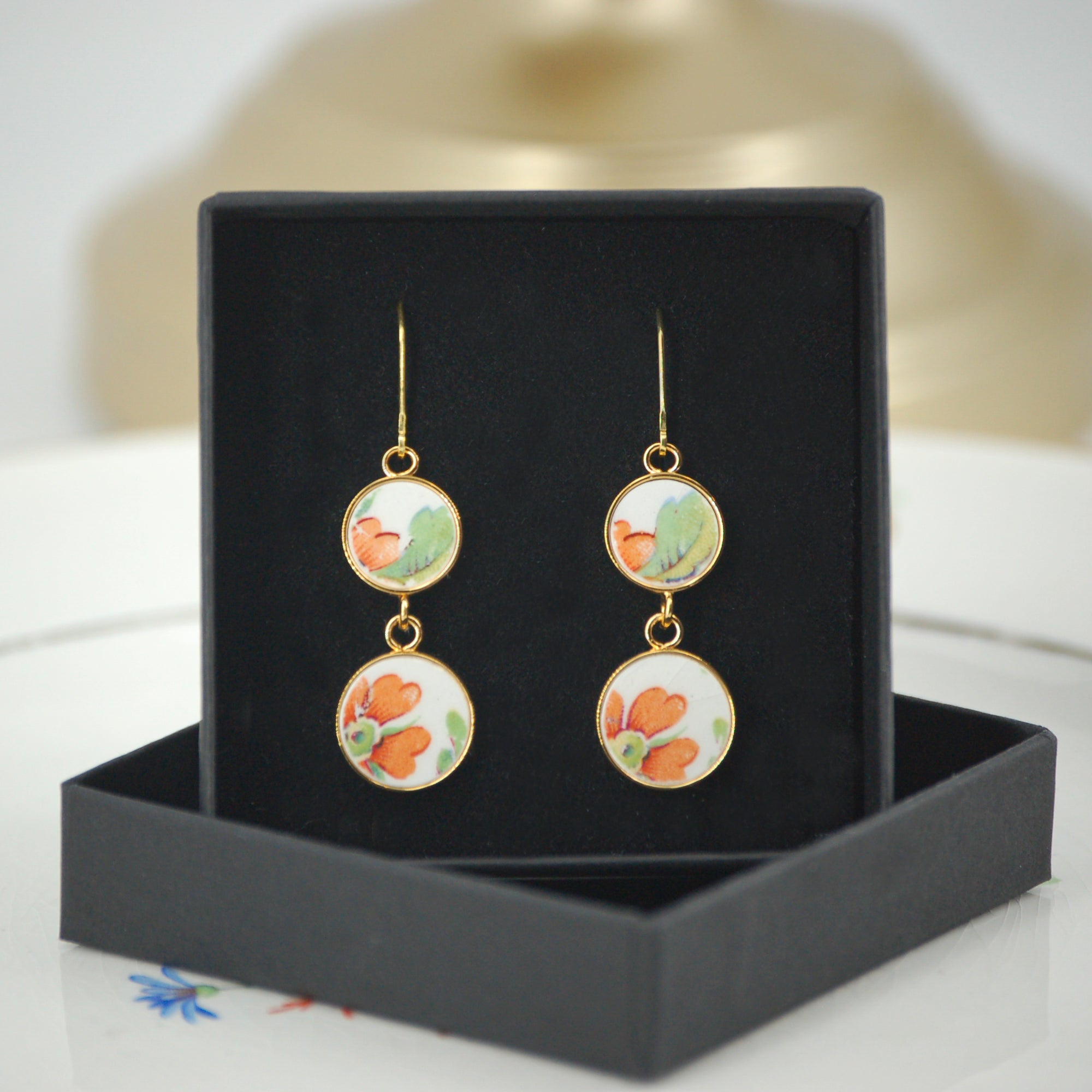 Boucles d'oreilles "Fraicheur d'une fleur", finition or