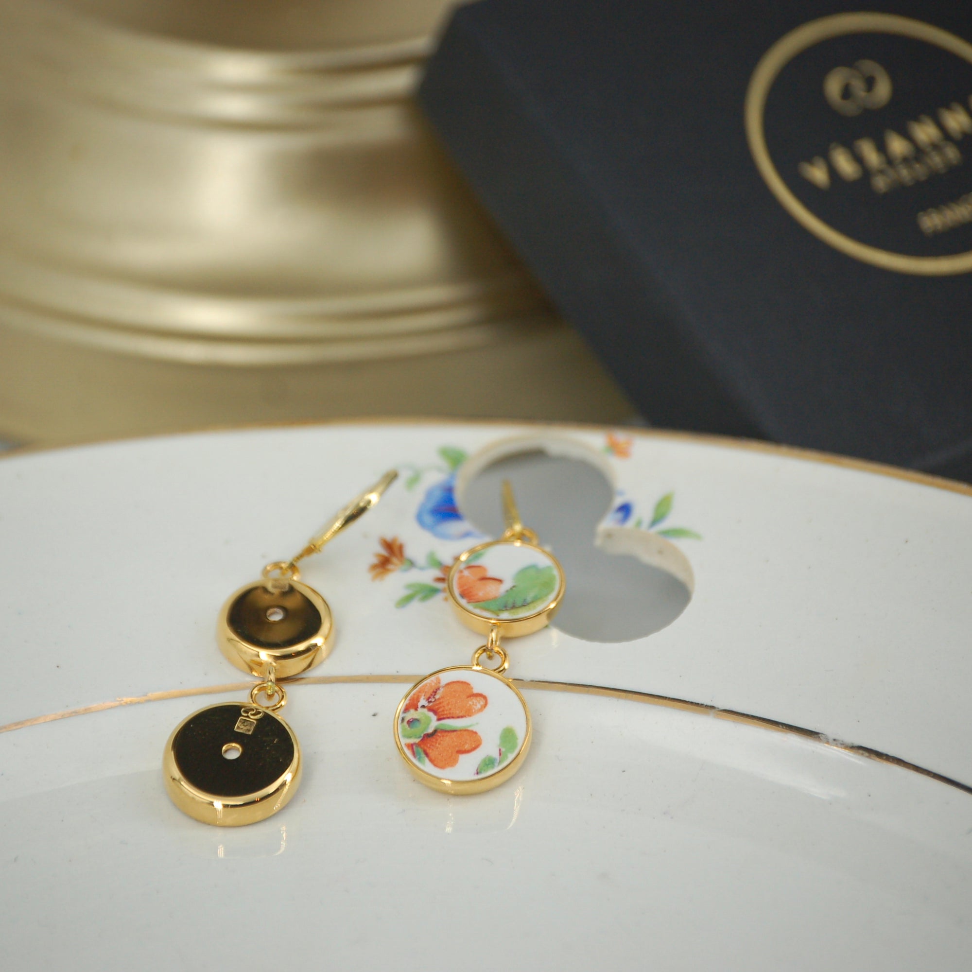 Boucles d'oreilles "Fraicheur d'une fleur", finition or