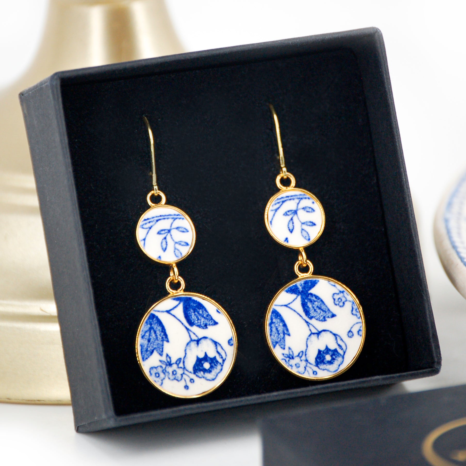Boucles d'oreilles Petites fleurs bleues