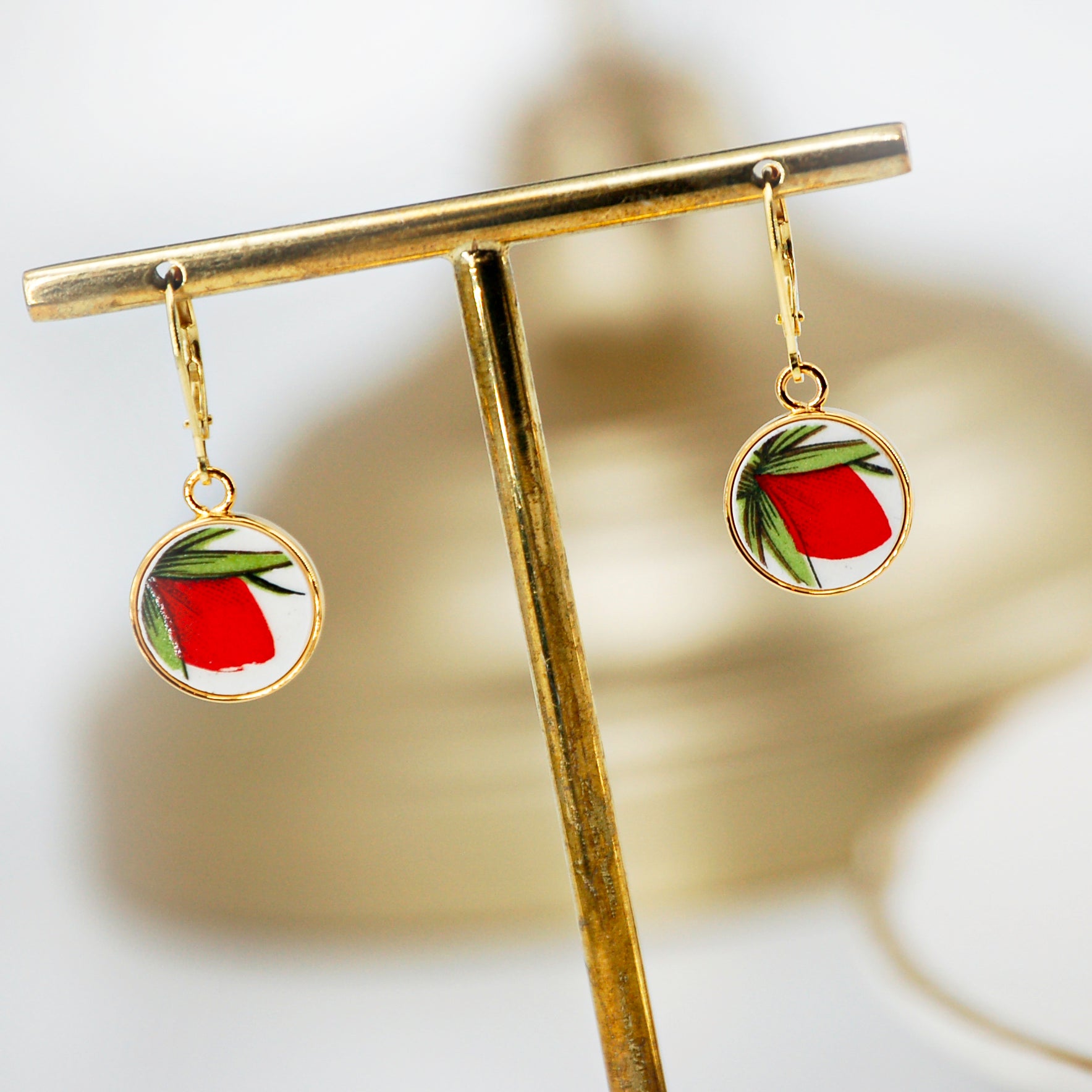 Boucles d'oreilles Bouton de rose
