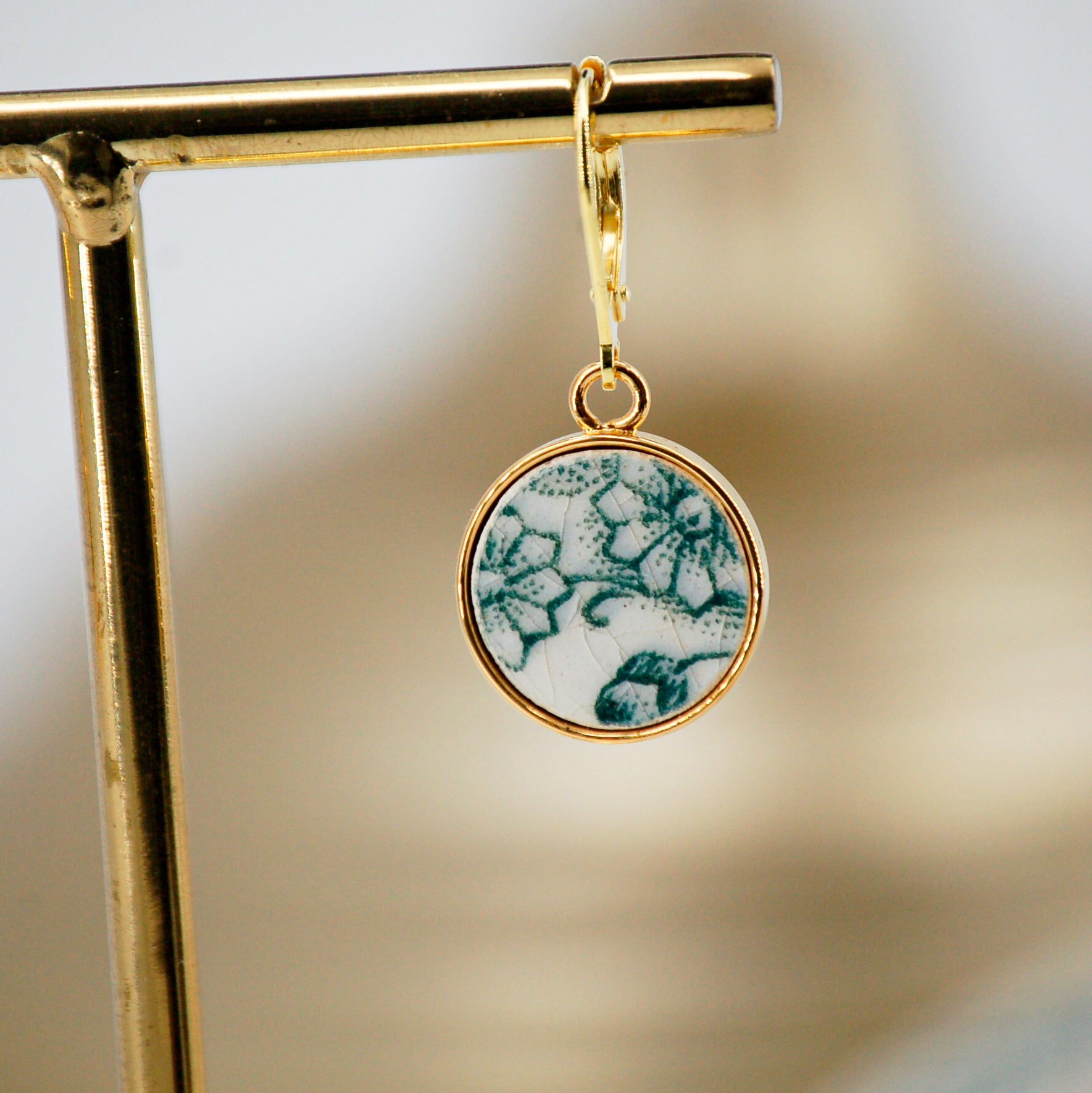 Boucles d'oreilles "Petites fleurs vertes"