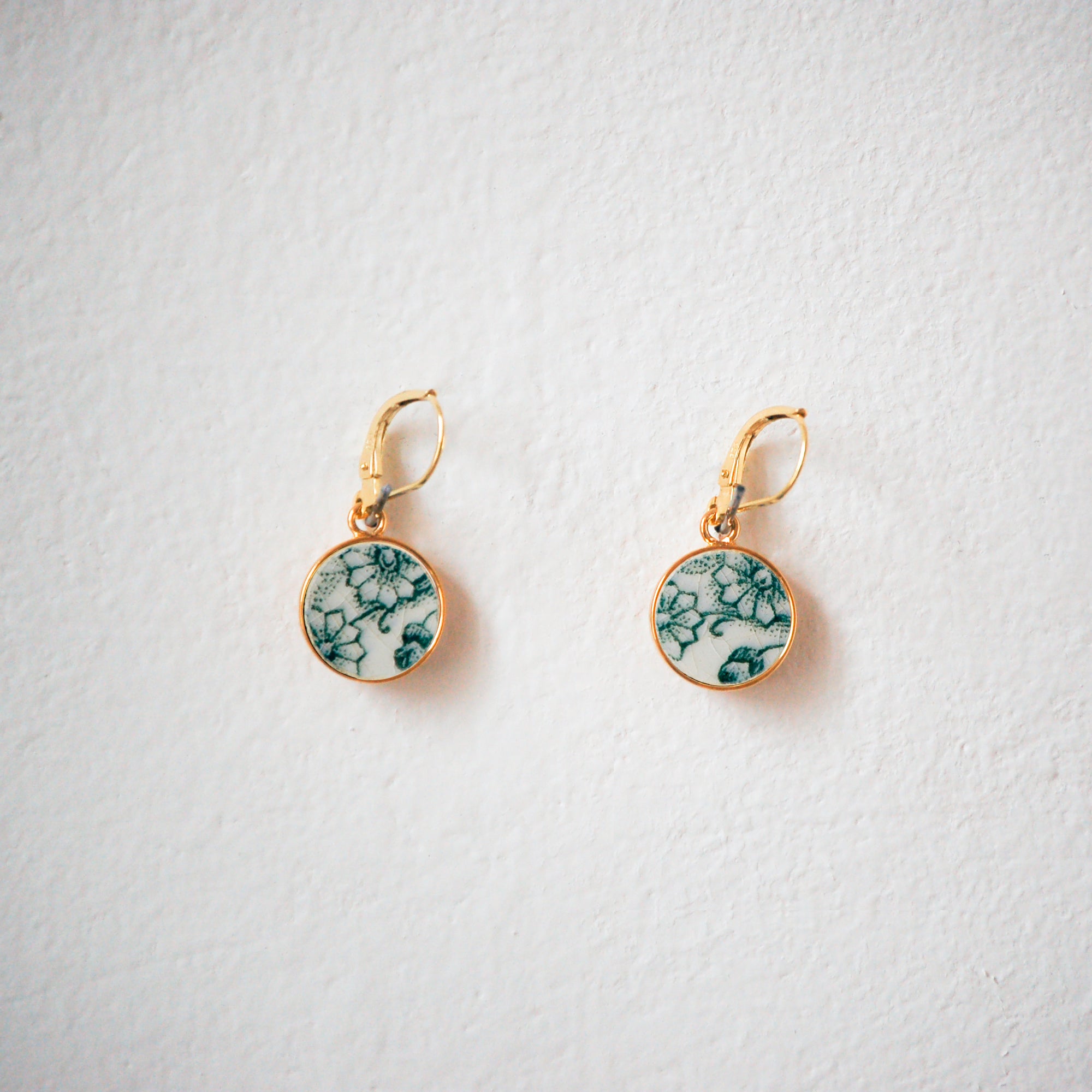 Boucles d'oreilles "Petites fleurs vertes"