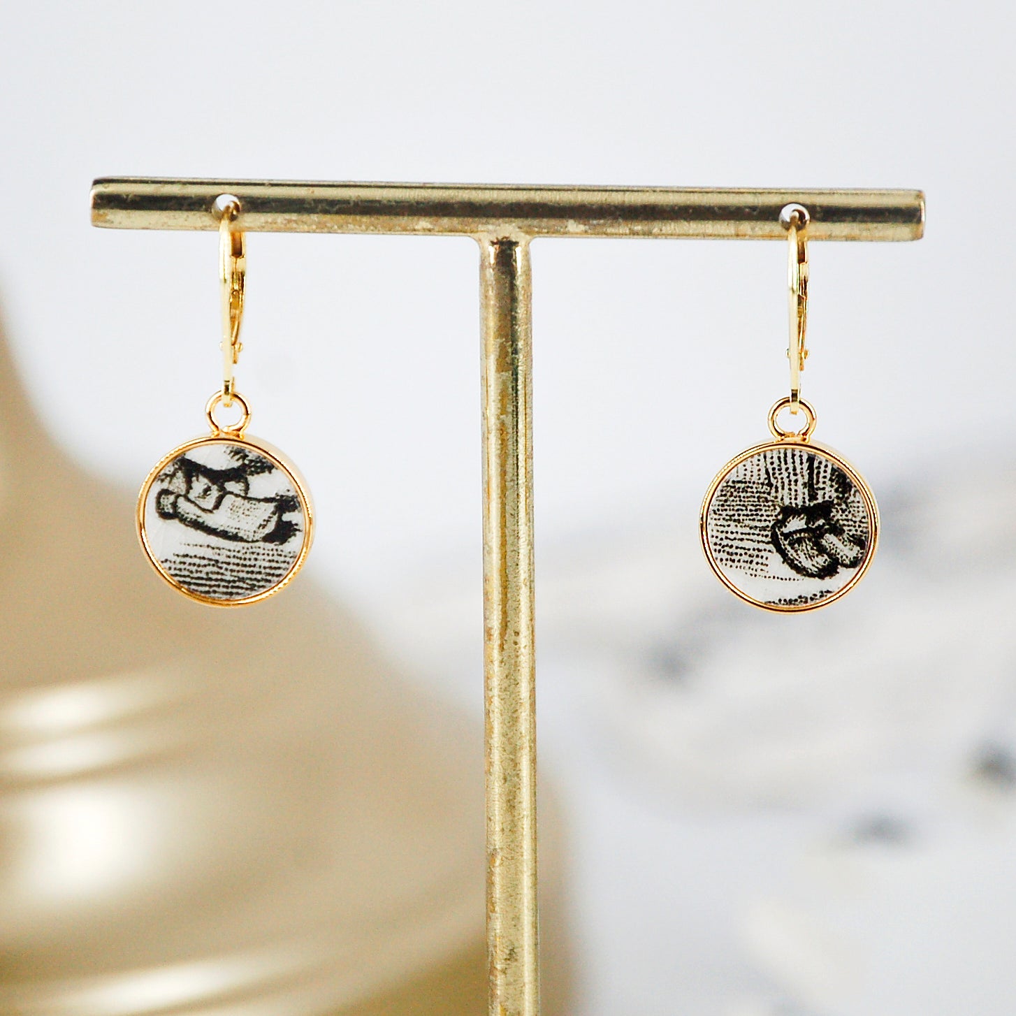 Boucles d'oreilles "Les petits sabots", finition or