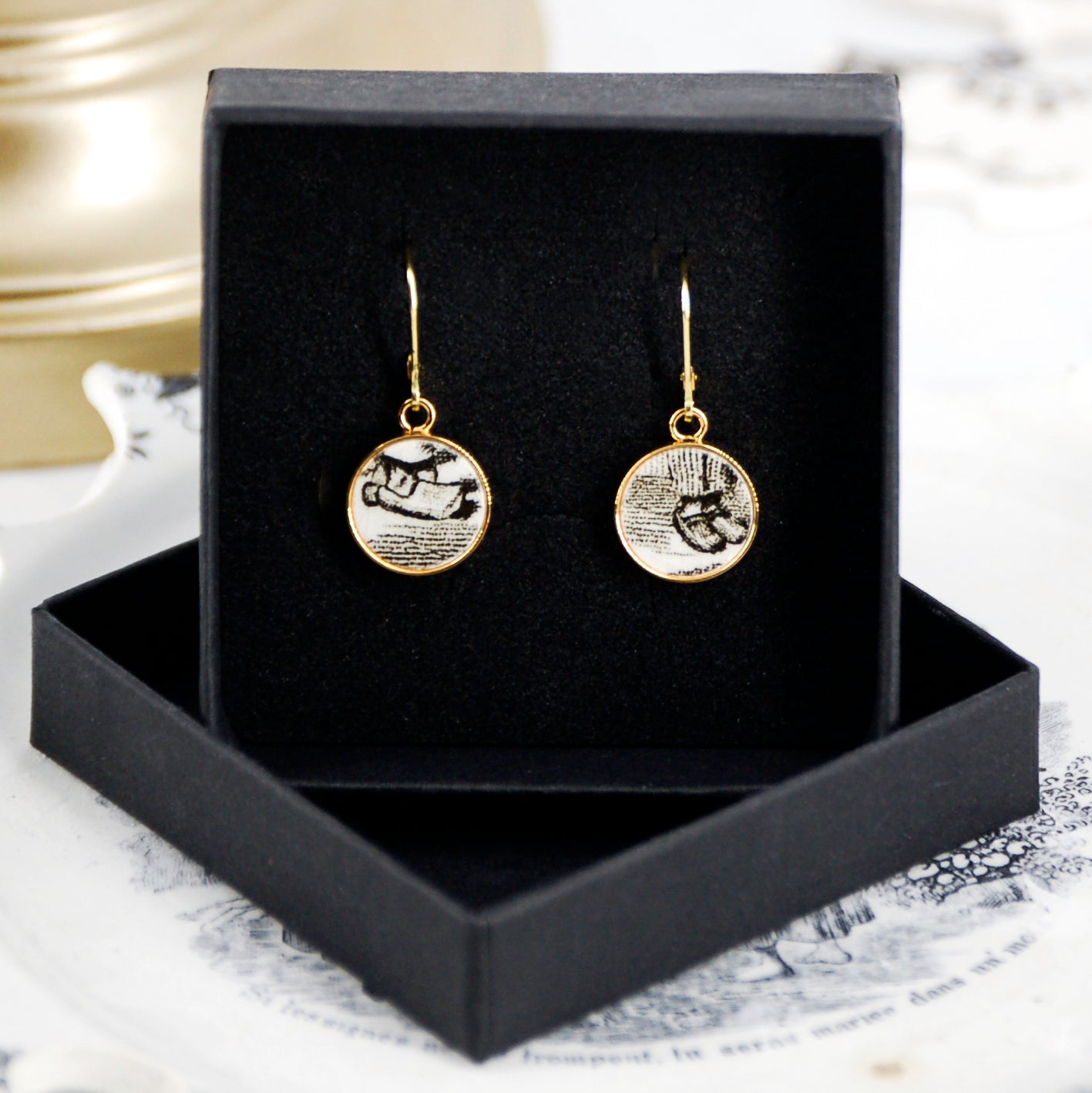 Boucles d'oreilles "Les petits sabots", finition or