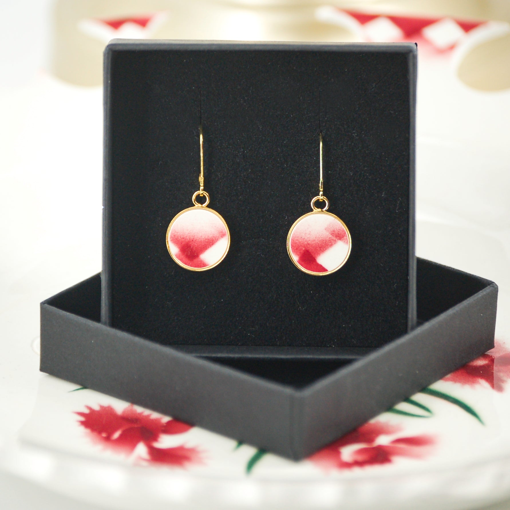 Boucles d'oreilles "Motif graphique", finition or