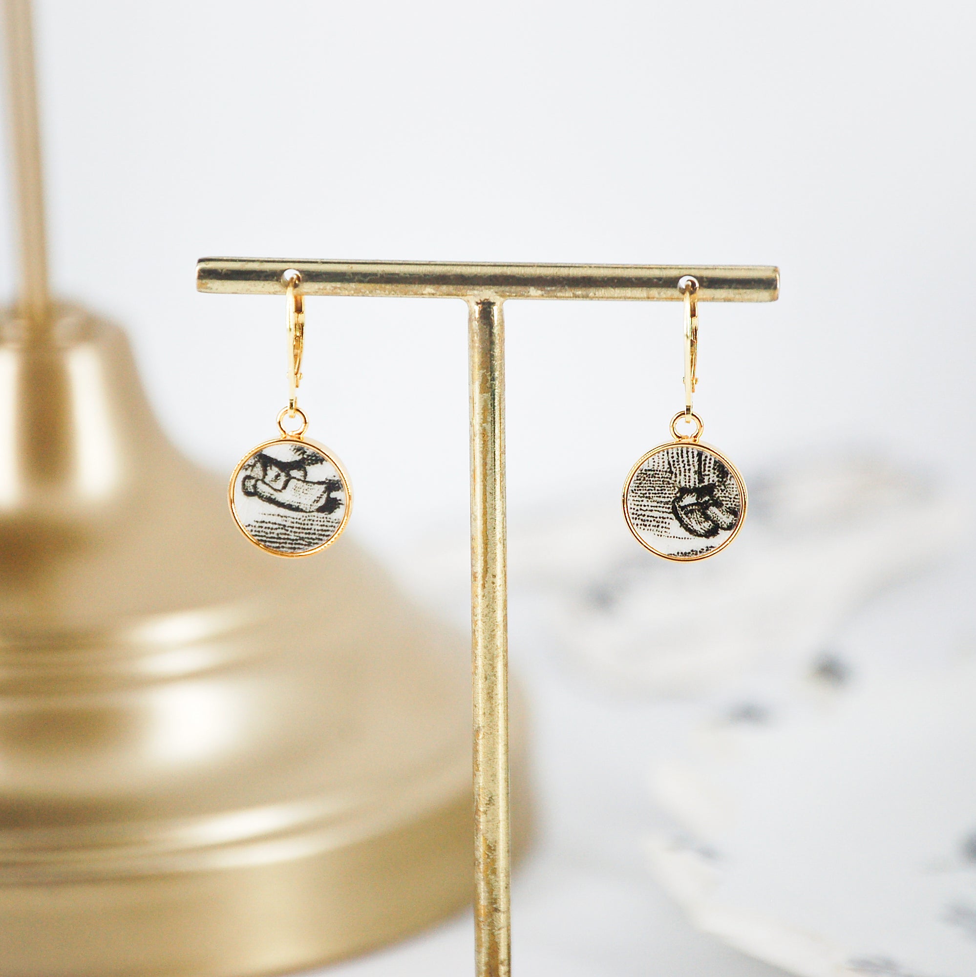 Boucles d'oreilles "Les petits sabots", finition or