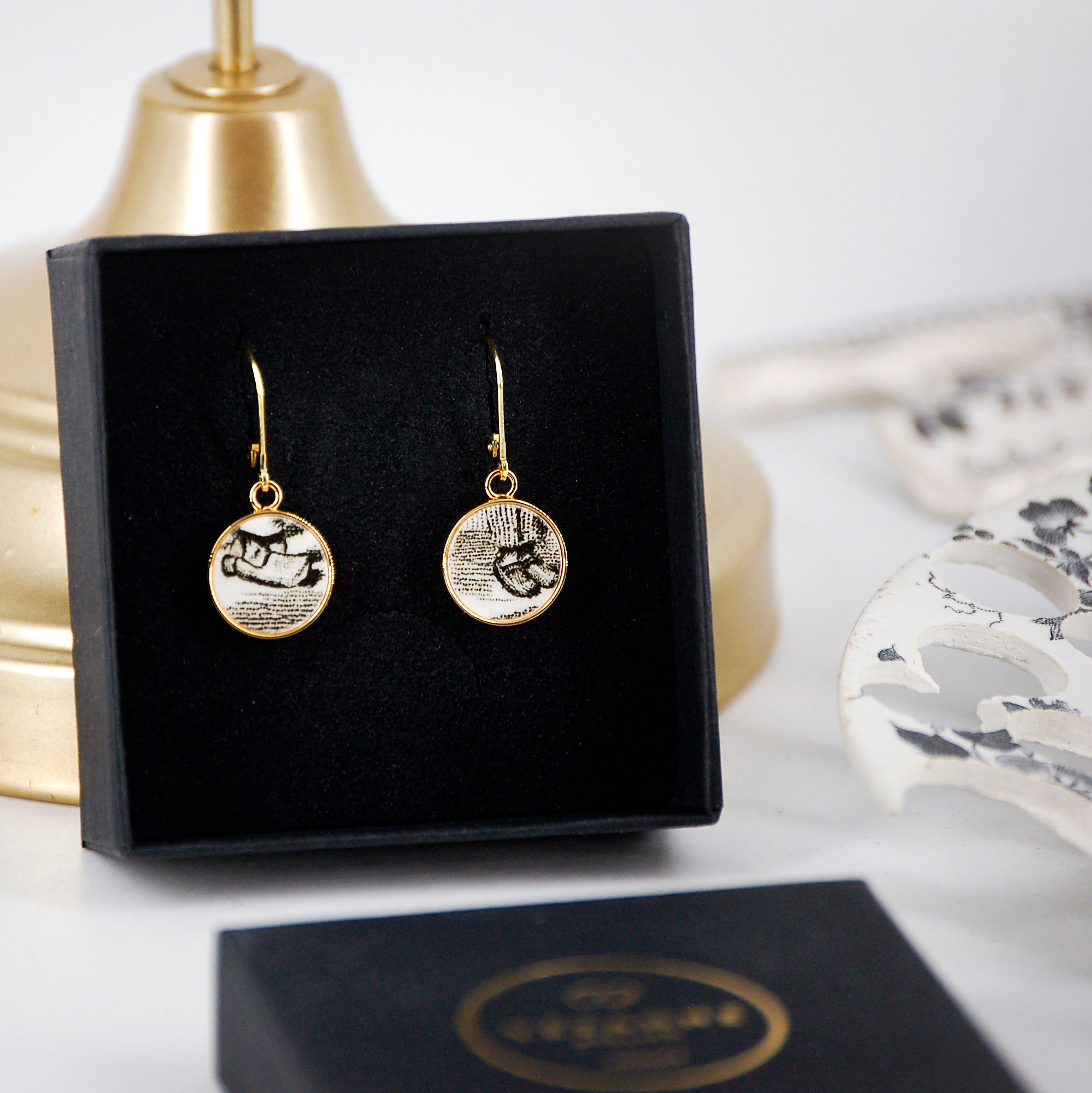 Boucles d'oreilles "Les petits sabots", finition or