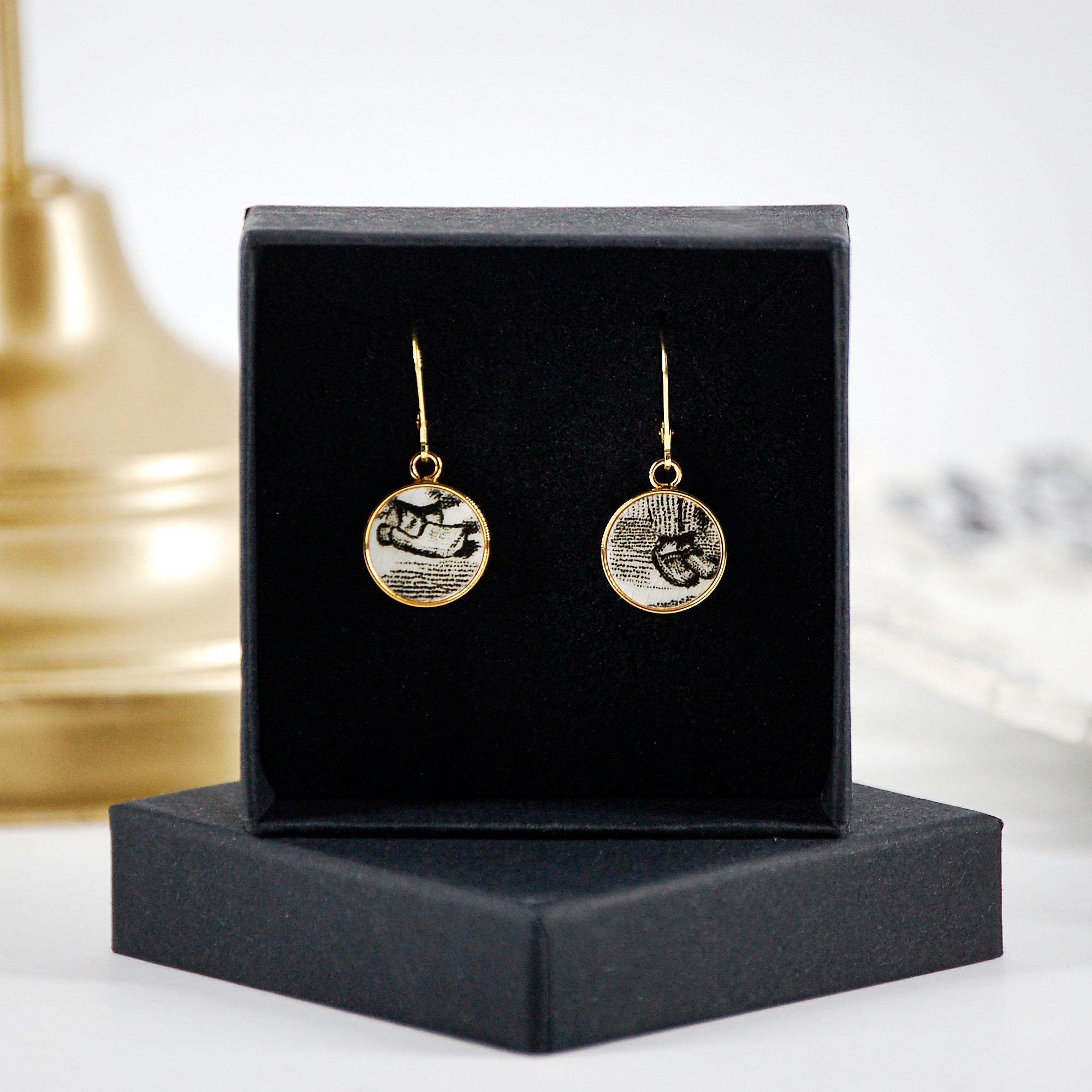 Boucles d'oreilles "Les petits sabots", finition or