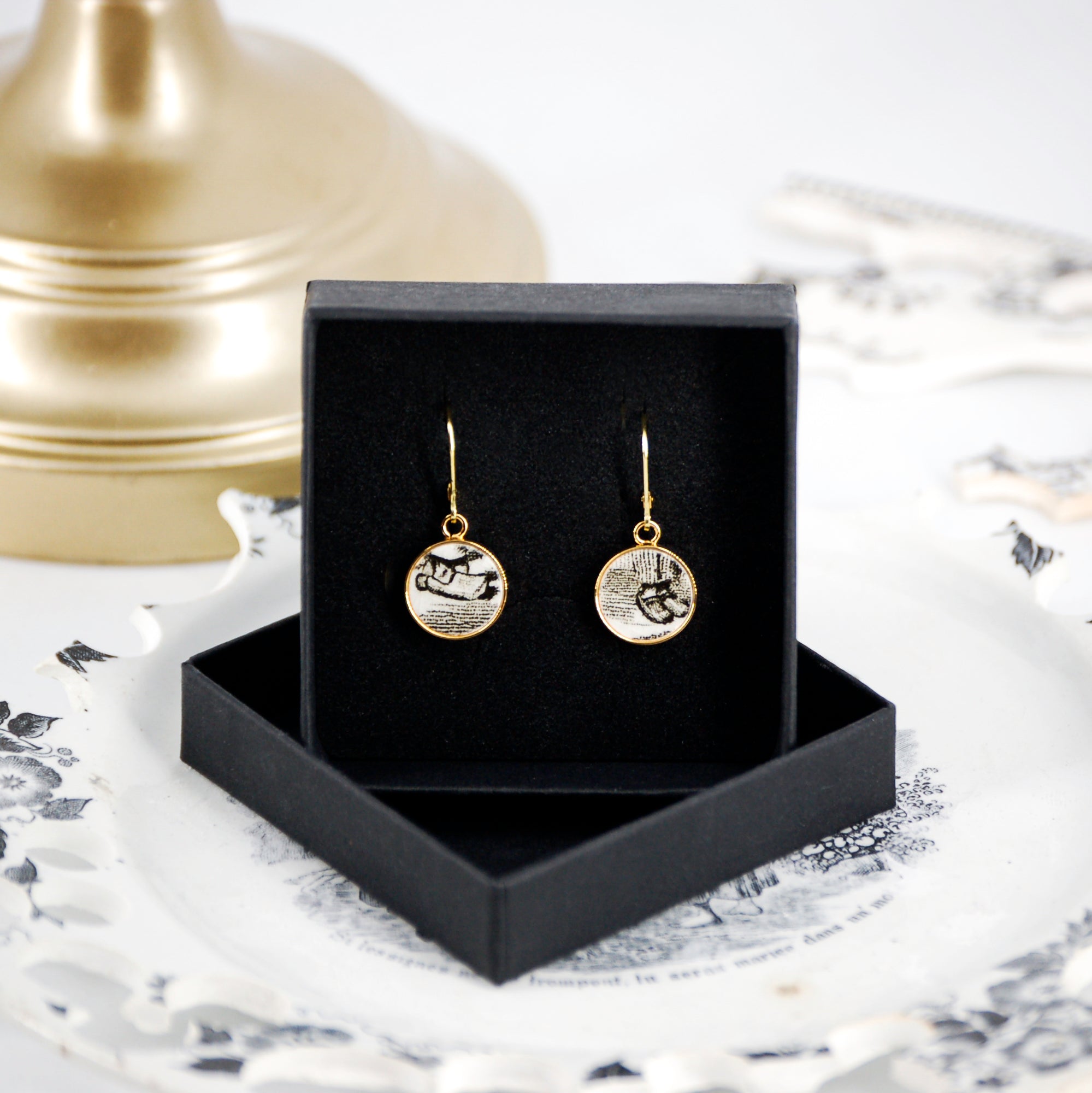 Boucles d'oreilles "Les petits sabots", finition or