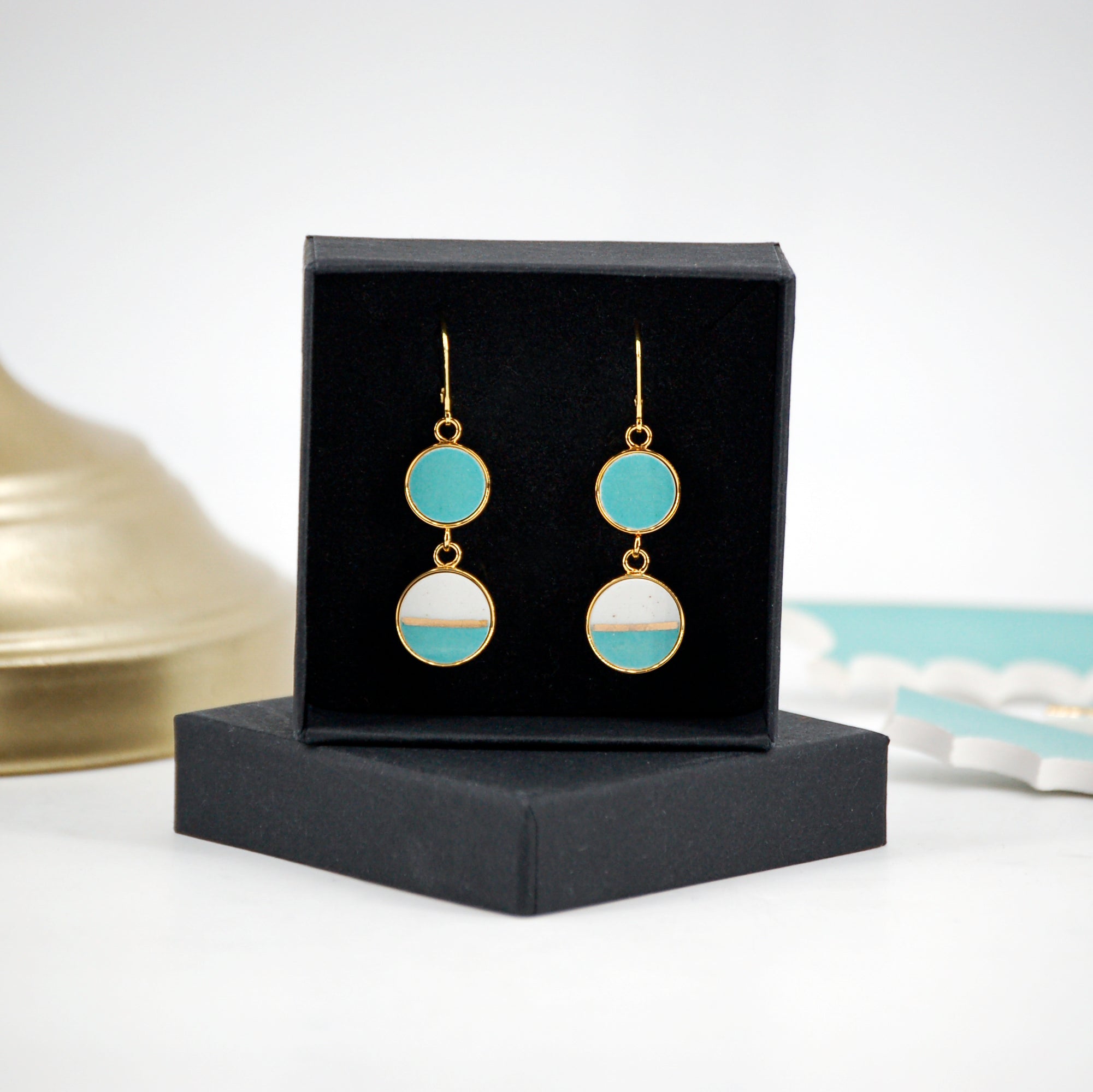 Boucles d'oreilles "À l'horizon", finition or