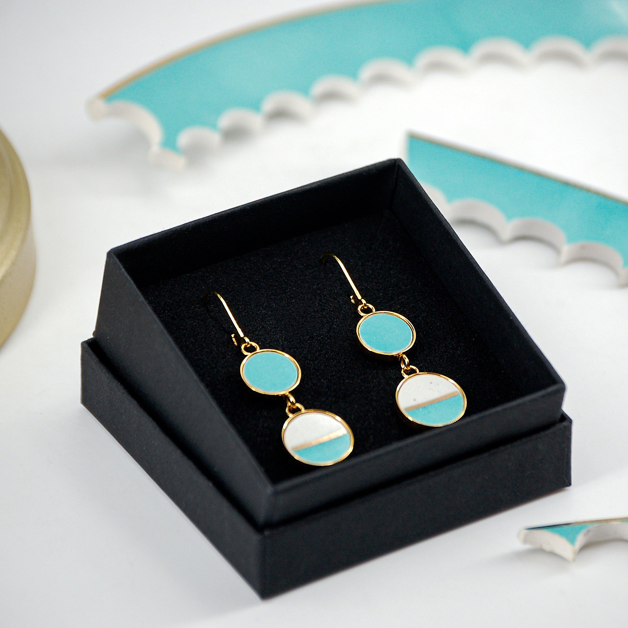 Boucles d'oreilles "À l'horizon", finition or