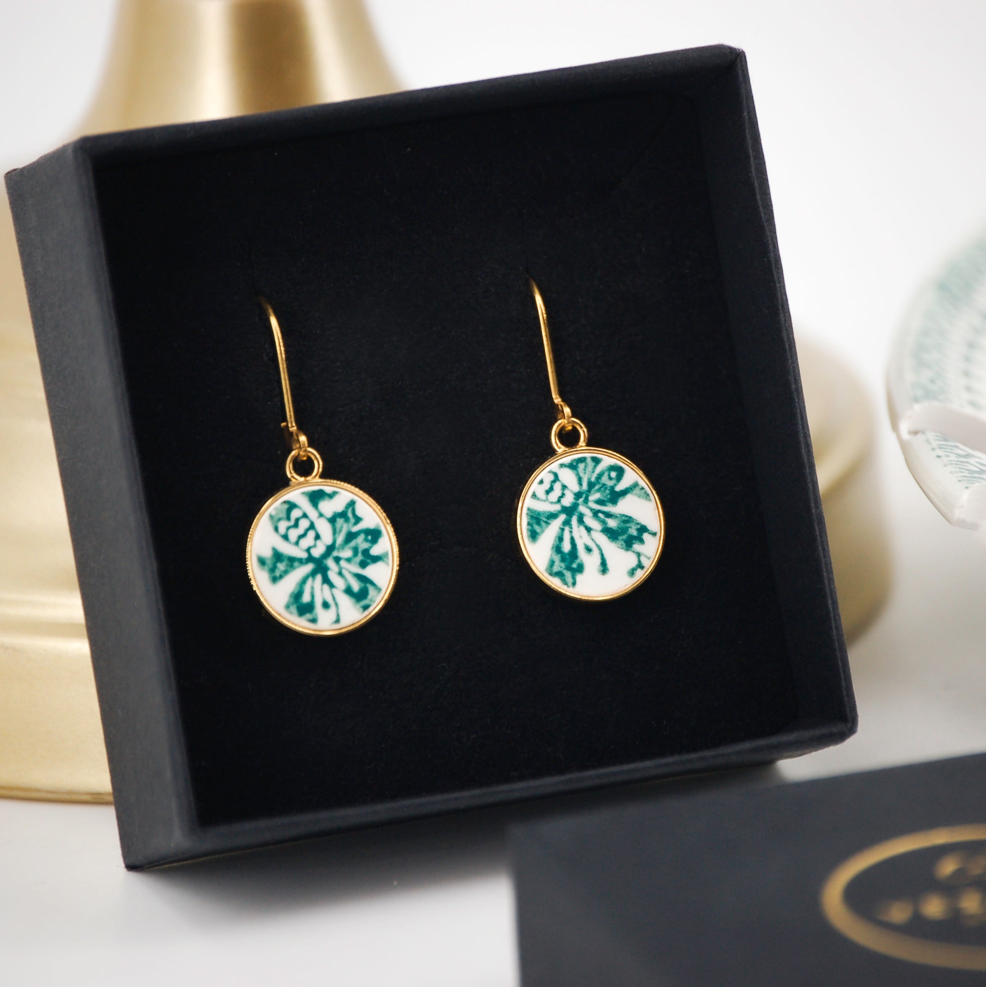 Boucles d'oreilles "Bouquet fleurs des champs", finition or
