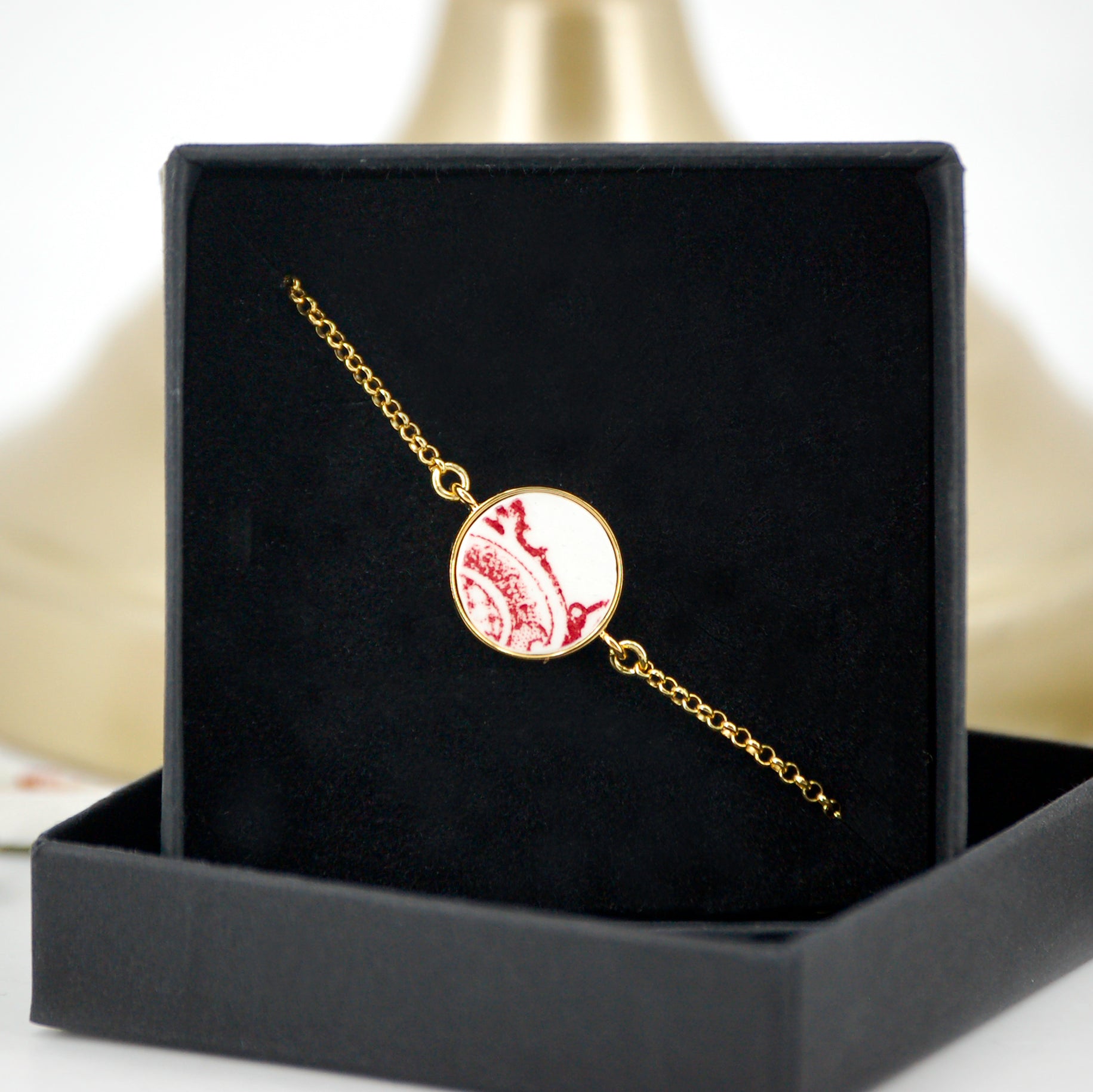 Bracelet ajustable "Ornement en vieux rose",