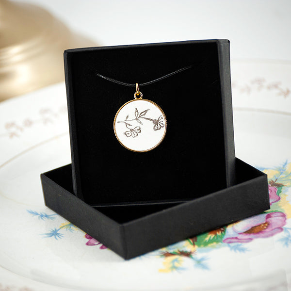 Pendentif "Petites fleurs dorées", finition or