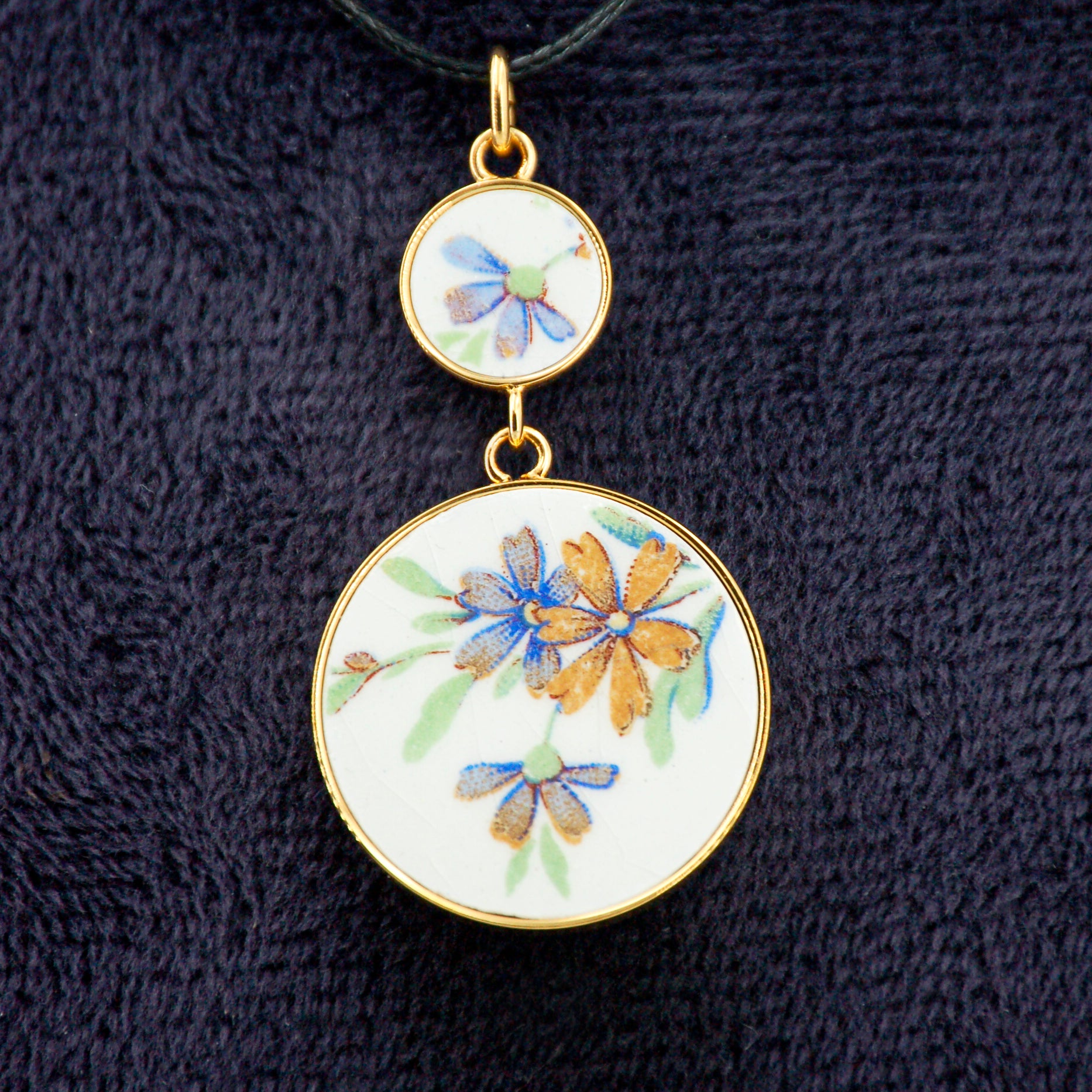 Pendentif "Petites fleurs", finition or