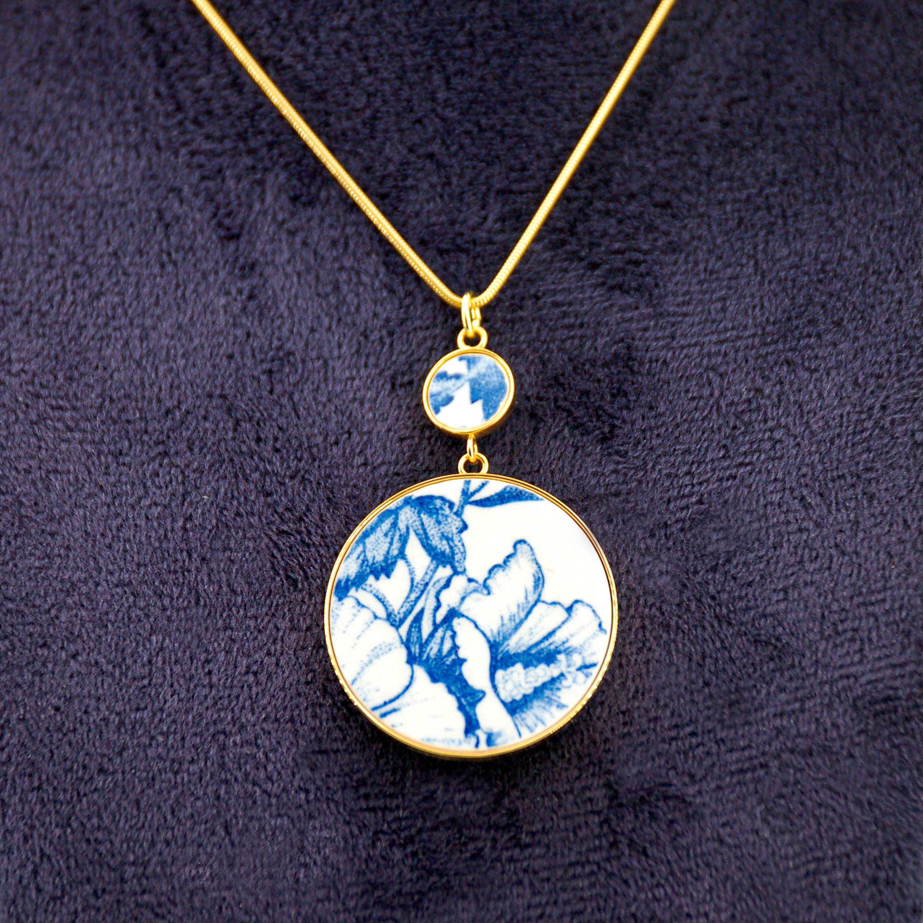 Pendentif "Fleur d'Hibiscus et son pistil", finition or