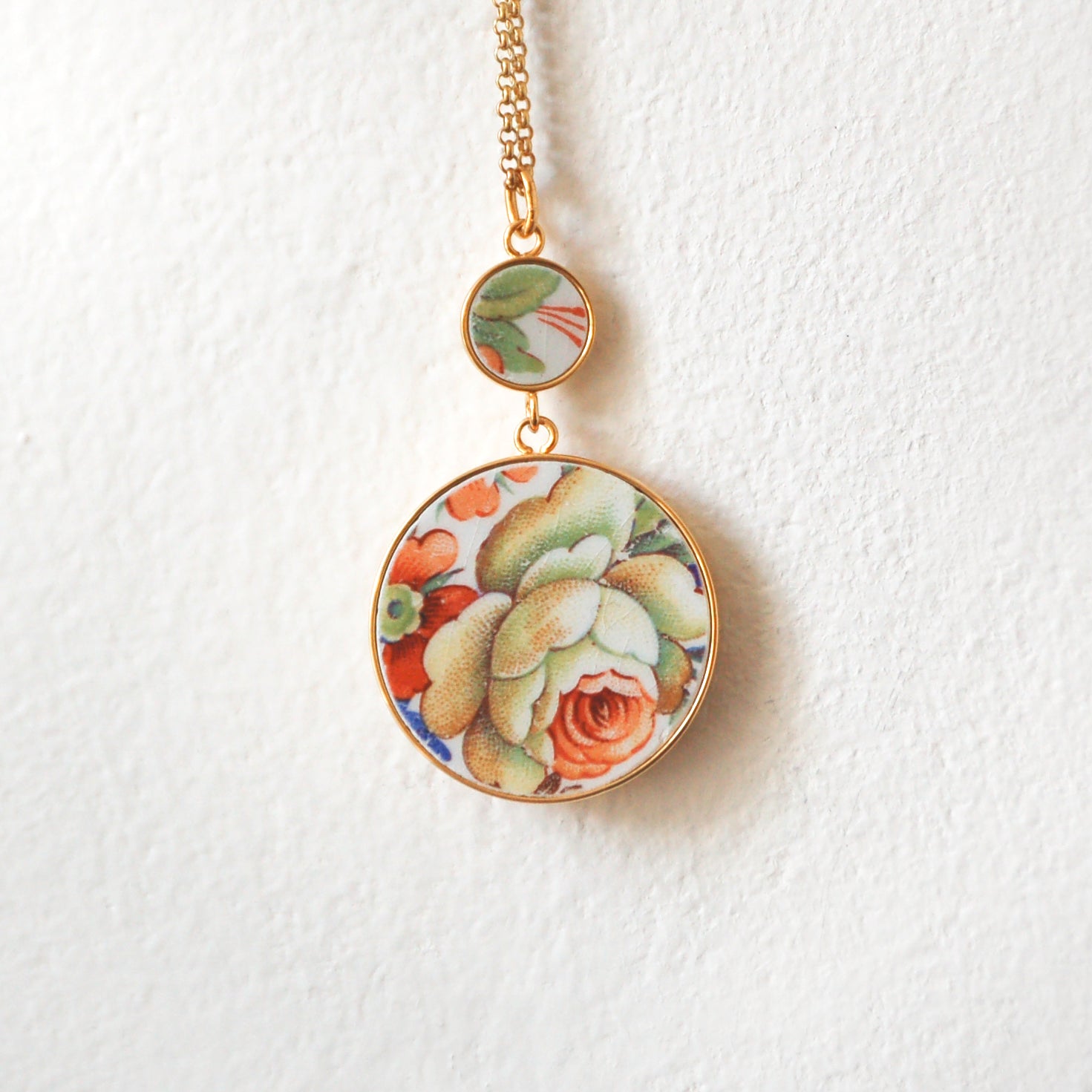 Pendentif "Charmante rose", finition or
