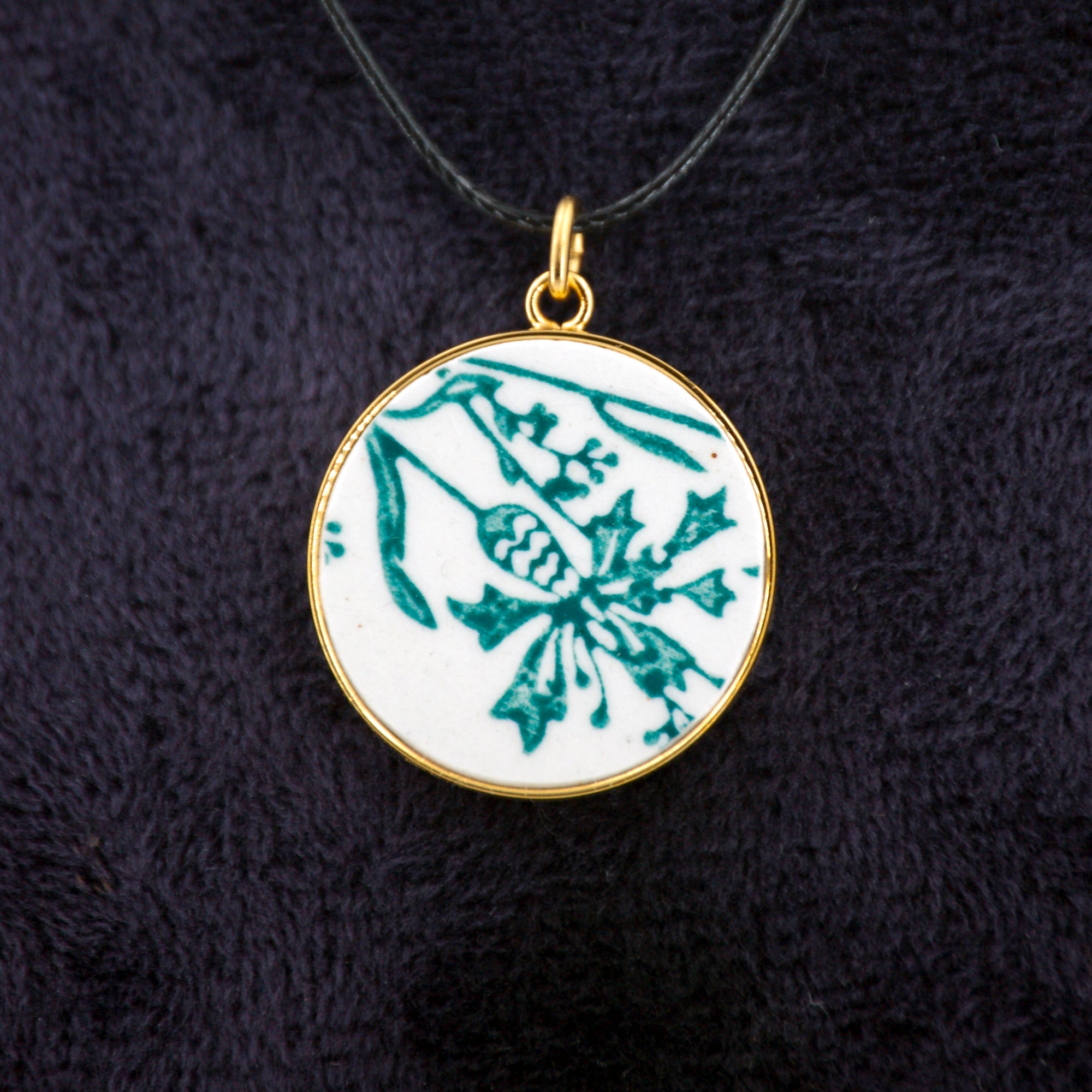 Pendentif "Bouquet fleurs des champs", finition or