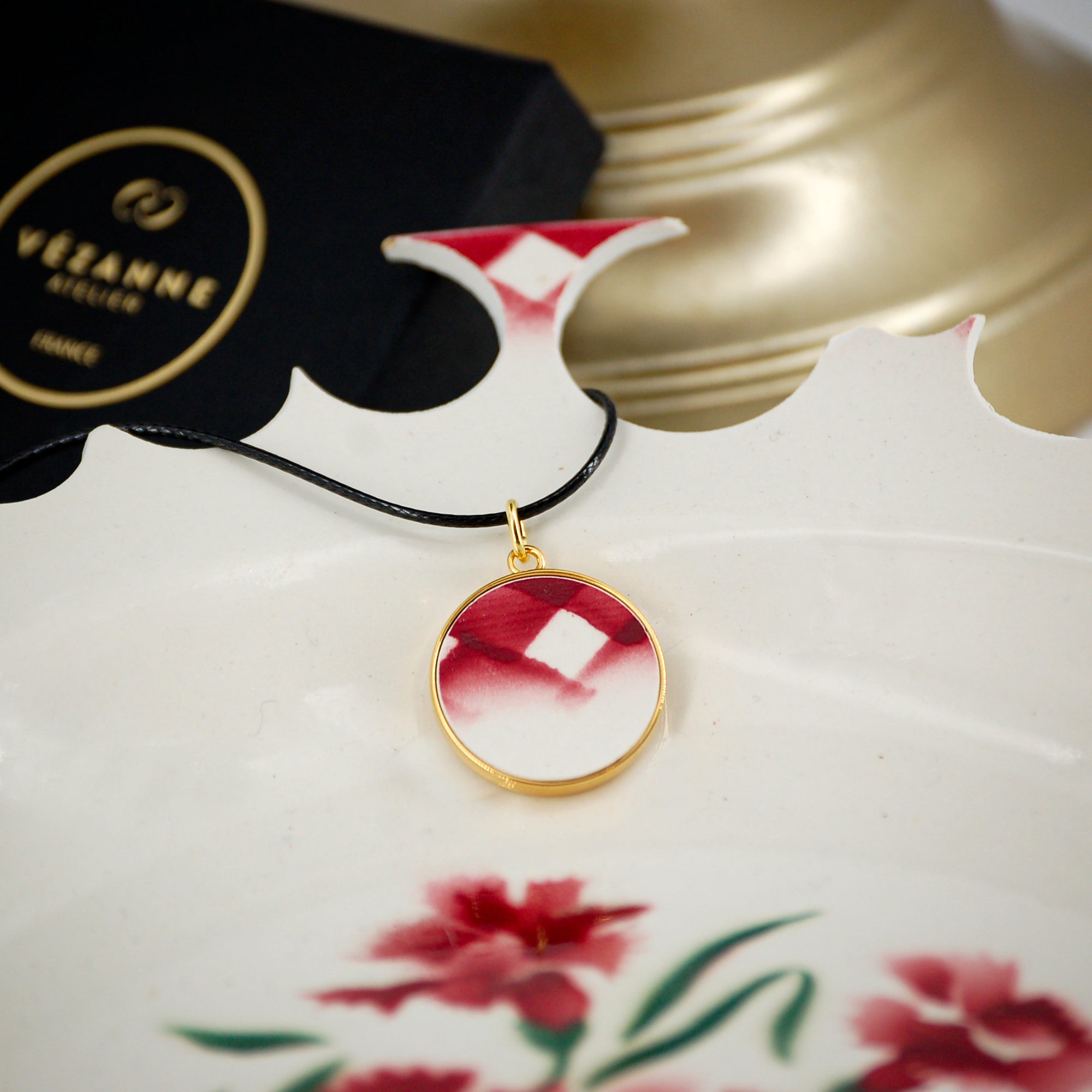 Pendentif "Motifs de losanges", finition or