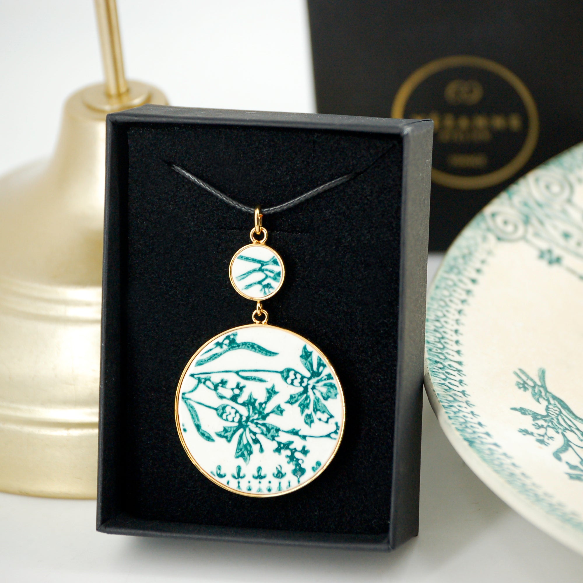 Pendentif "Les Bleuets", finition or