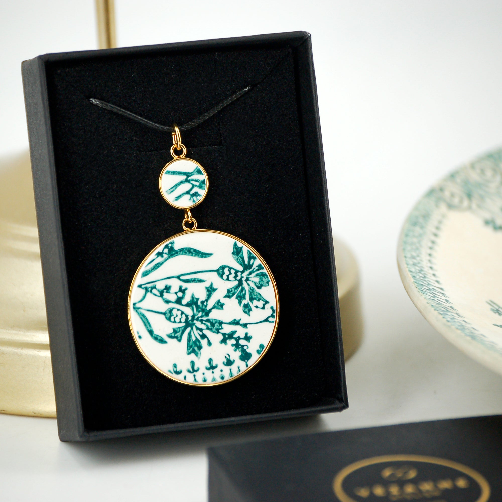 Pendentif "Les Bleuets", finition or