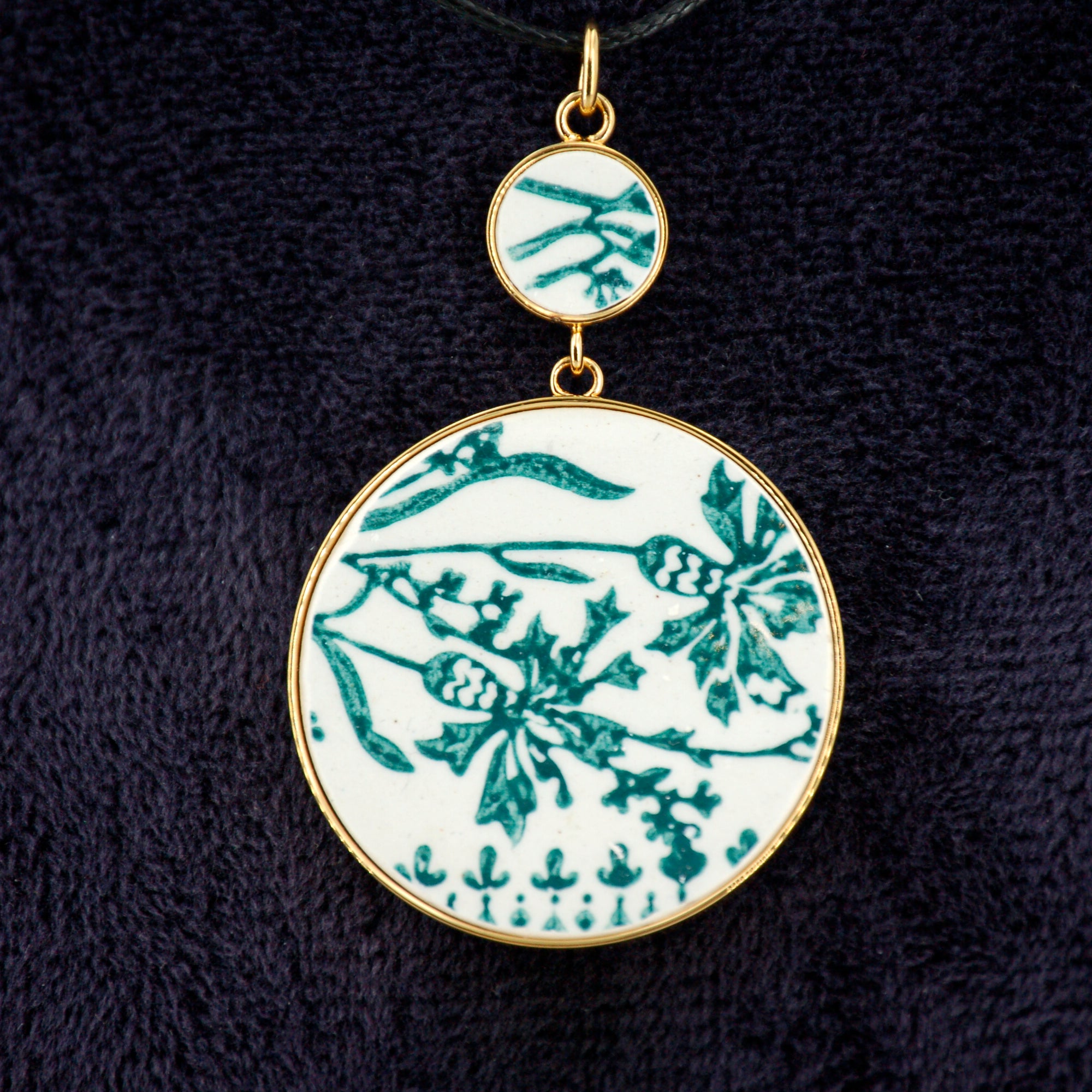 Pendentif "Les Bleuets", finition or