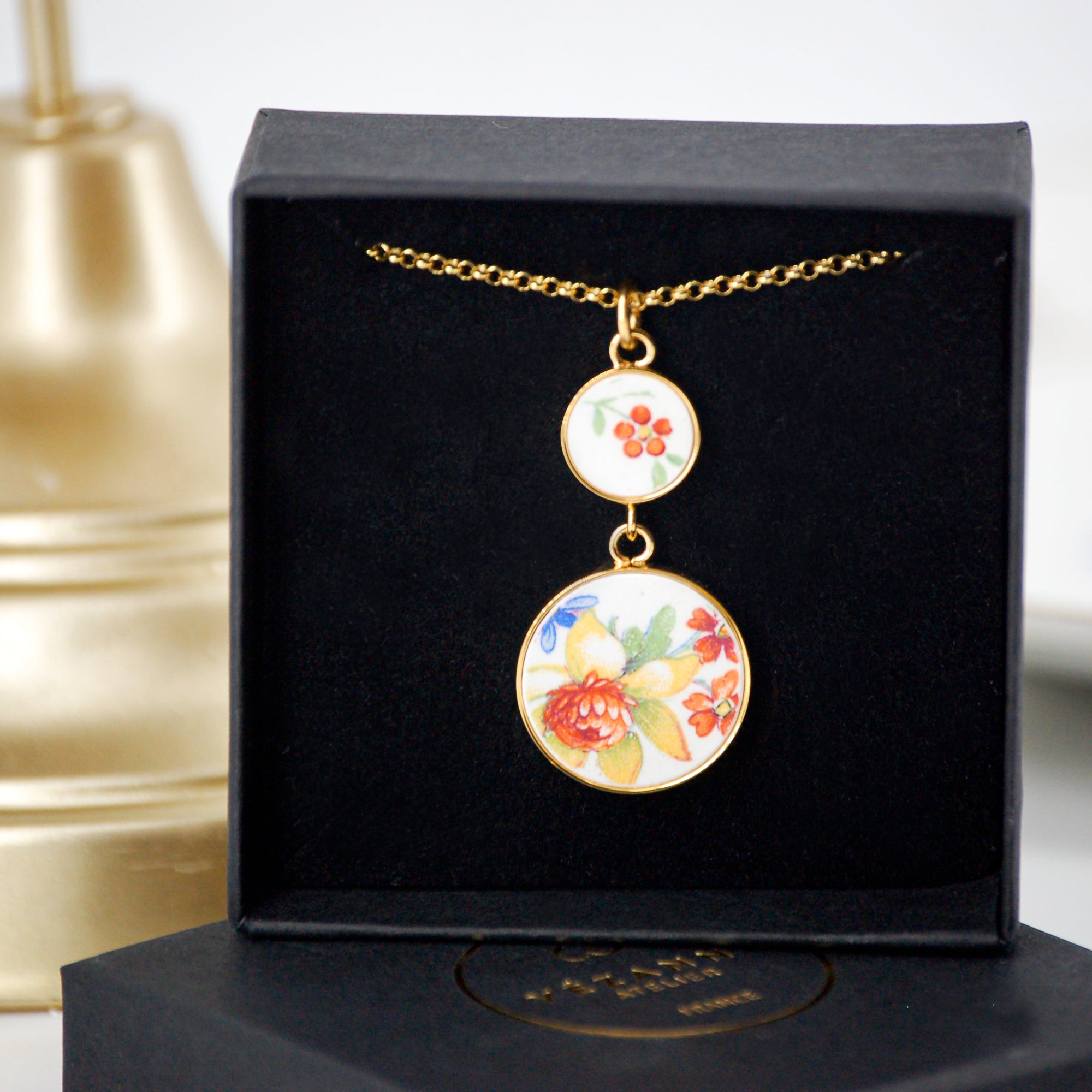 Pendentif "Bouquet de fleurs", finition or