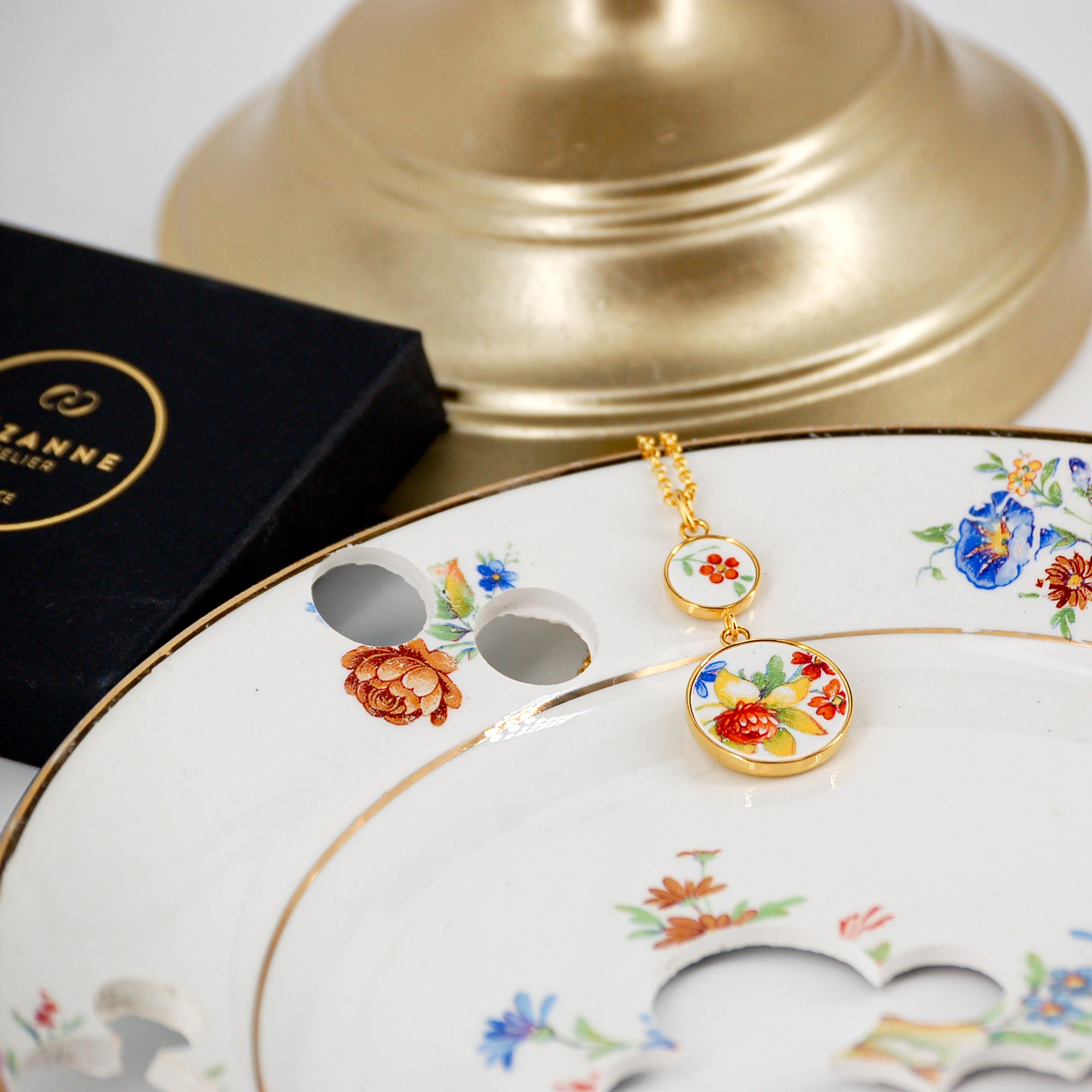 Pendentif "Bouquet de fleurs", finition or