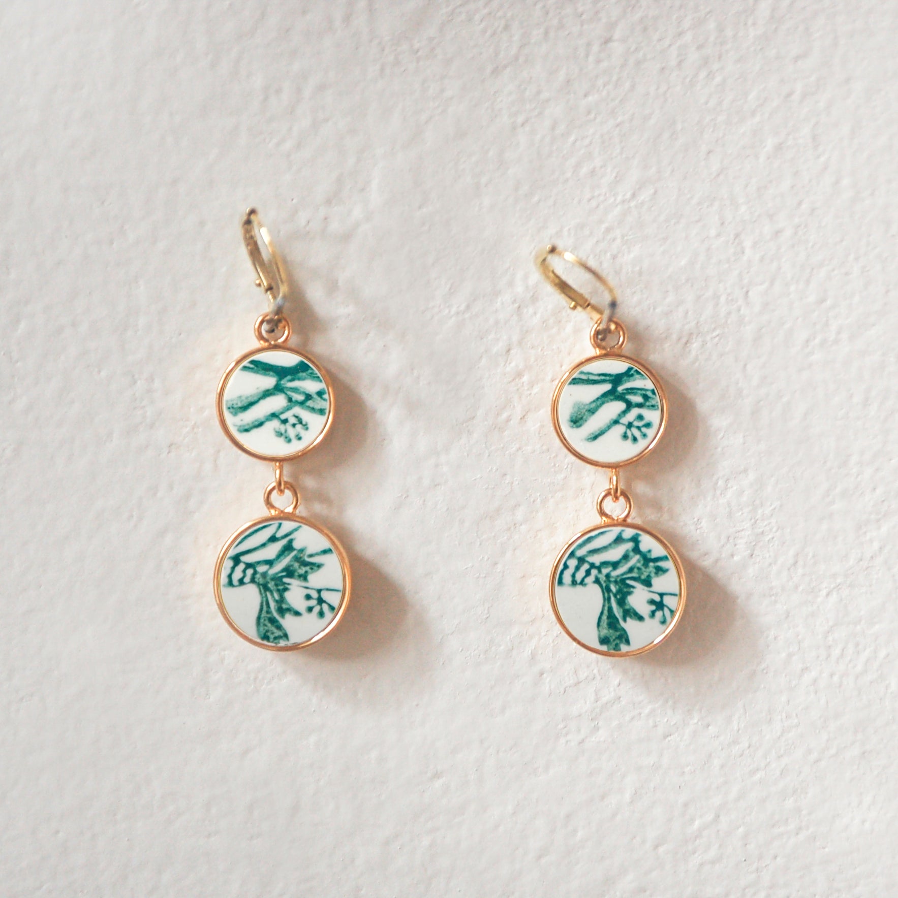 Boucles d'oreilles "Fleur de Bleuet", finition or