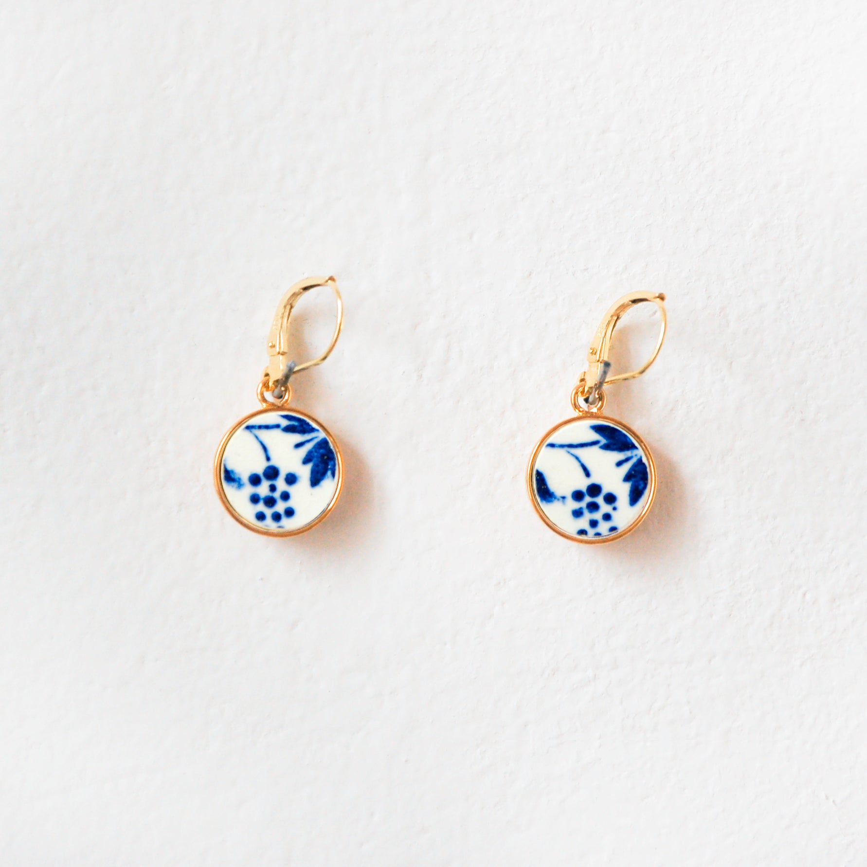 Boucles d'oreilles "Grappe de Bleuet", finition or