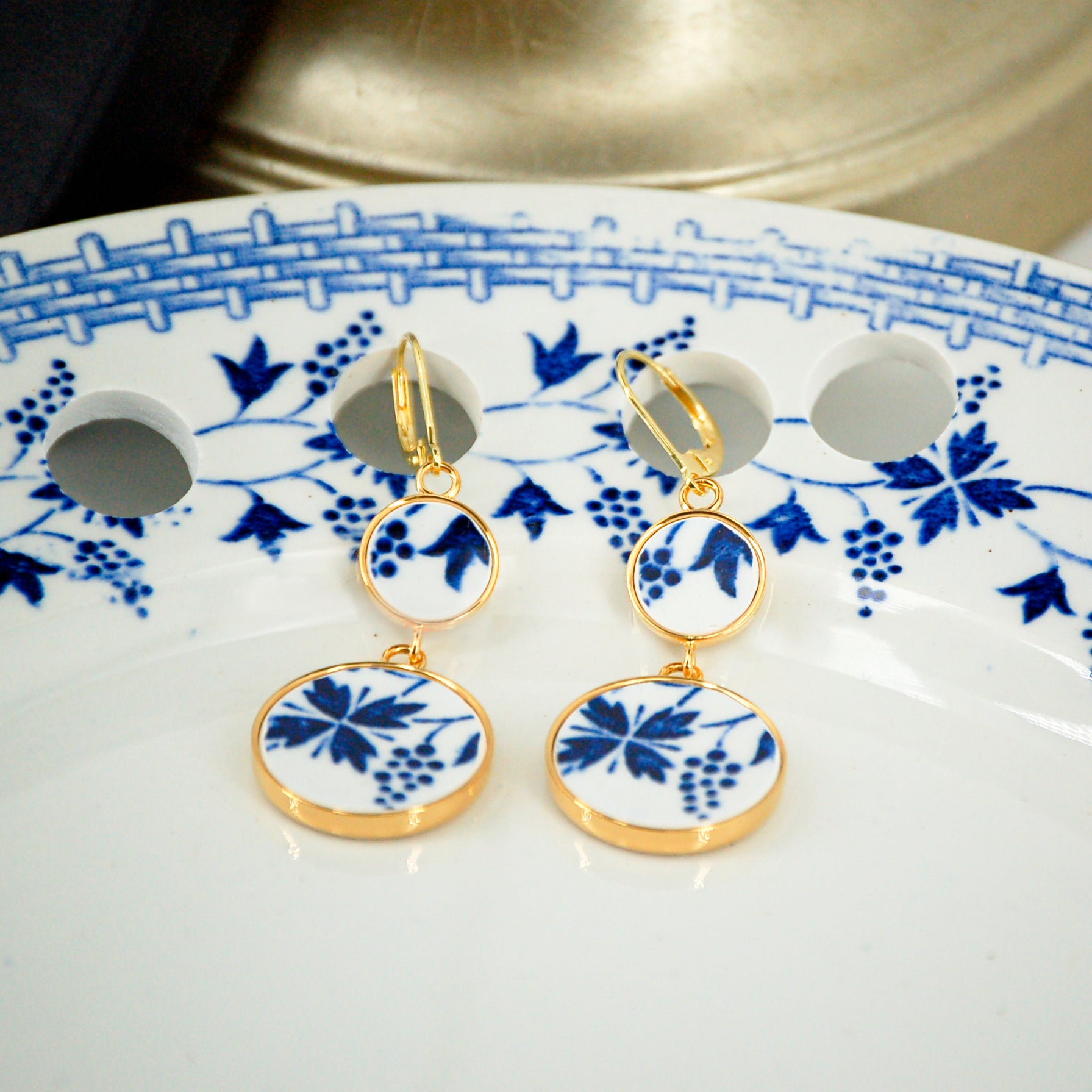 Boucles d'oreilles "Fleurs de bleuet"