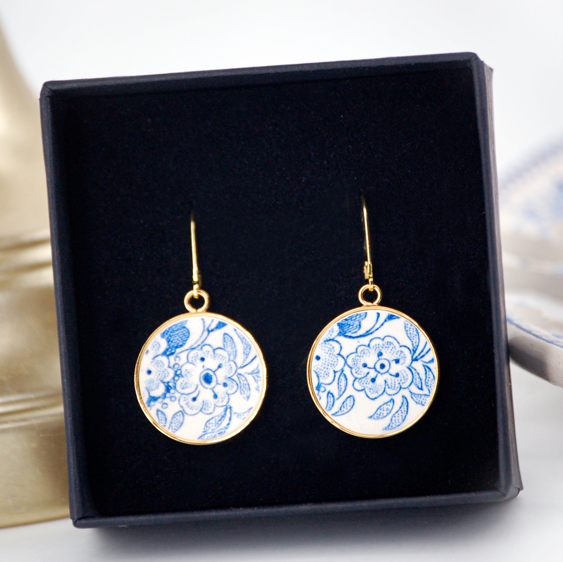 Boucles d'oreilles "Petites fleurs bleues"