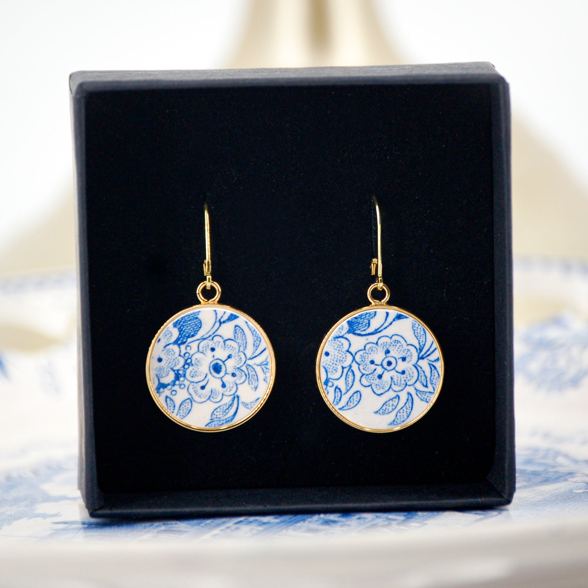Boucles d'oreilles "Petites fleurs bleues"