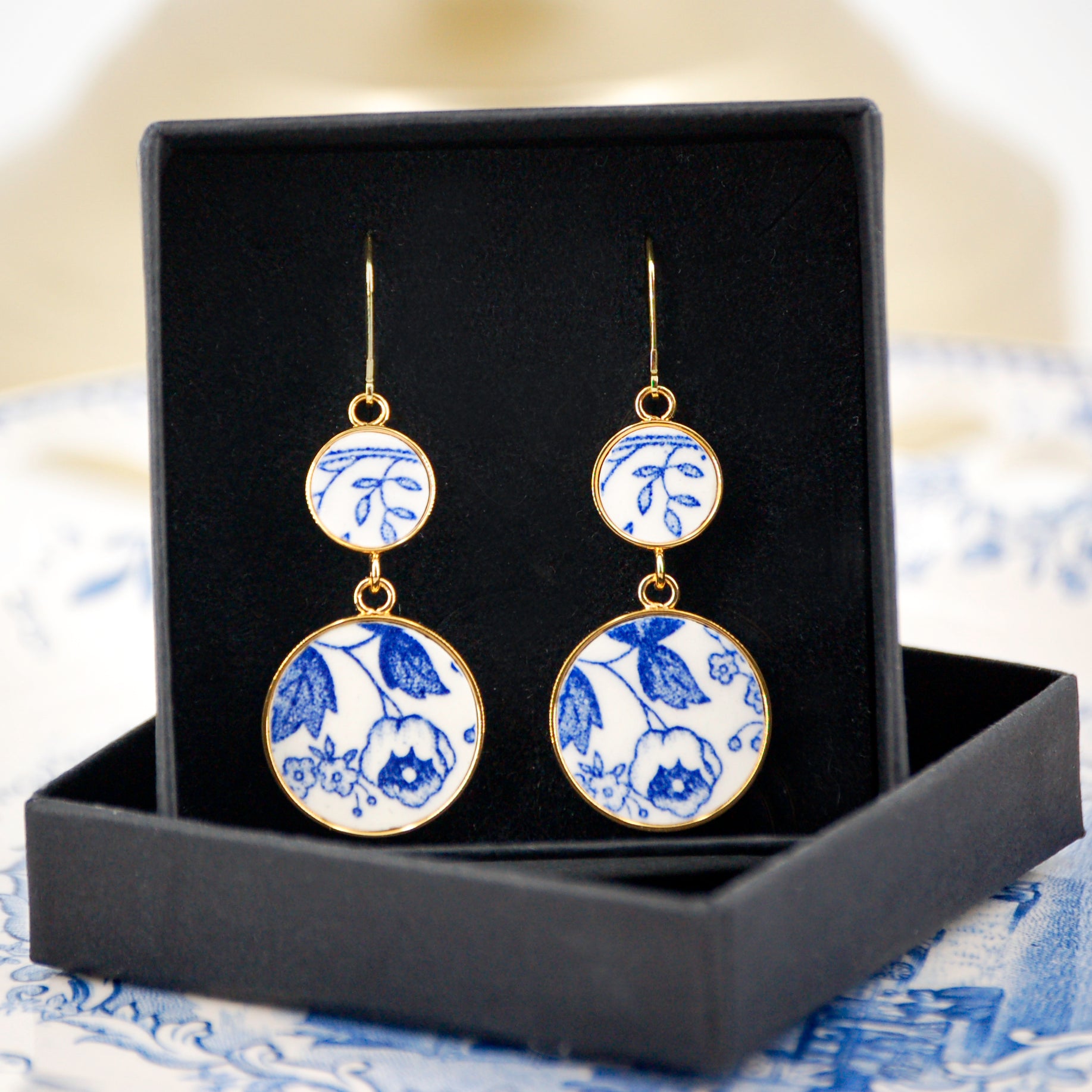 Boucles d'oreilles Petites fleurs bleues