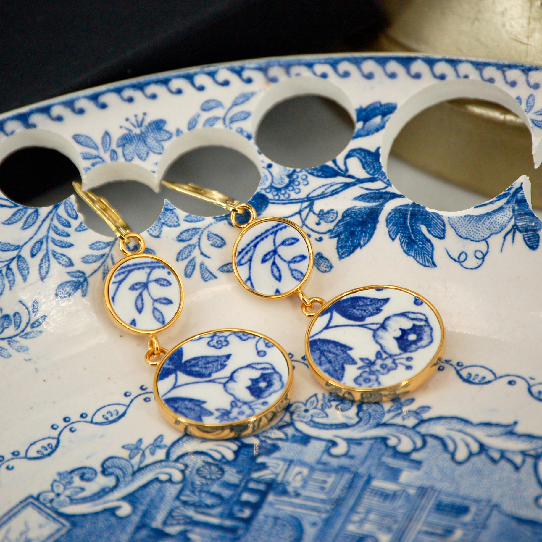 Boucles d'oreilles Petites fleurs bleues