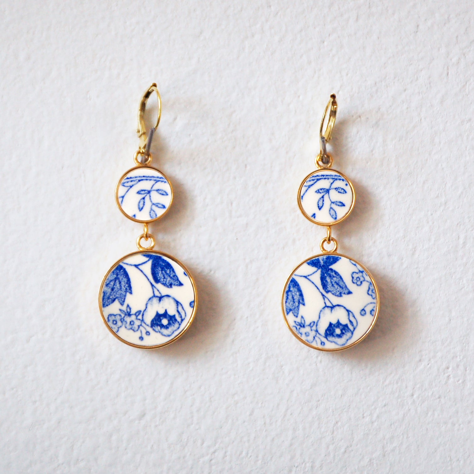 Boucles d'oreilles Petites fleurs bleues