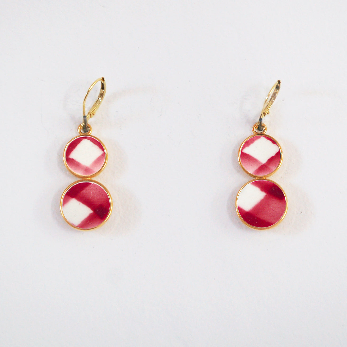 Boucles d'oreilles "Composition graphique en vieux rose"