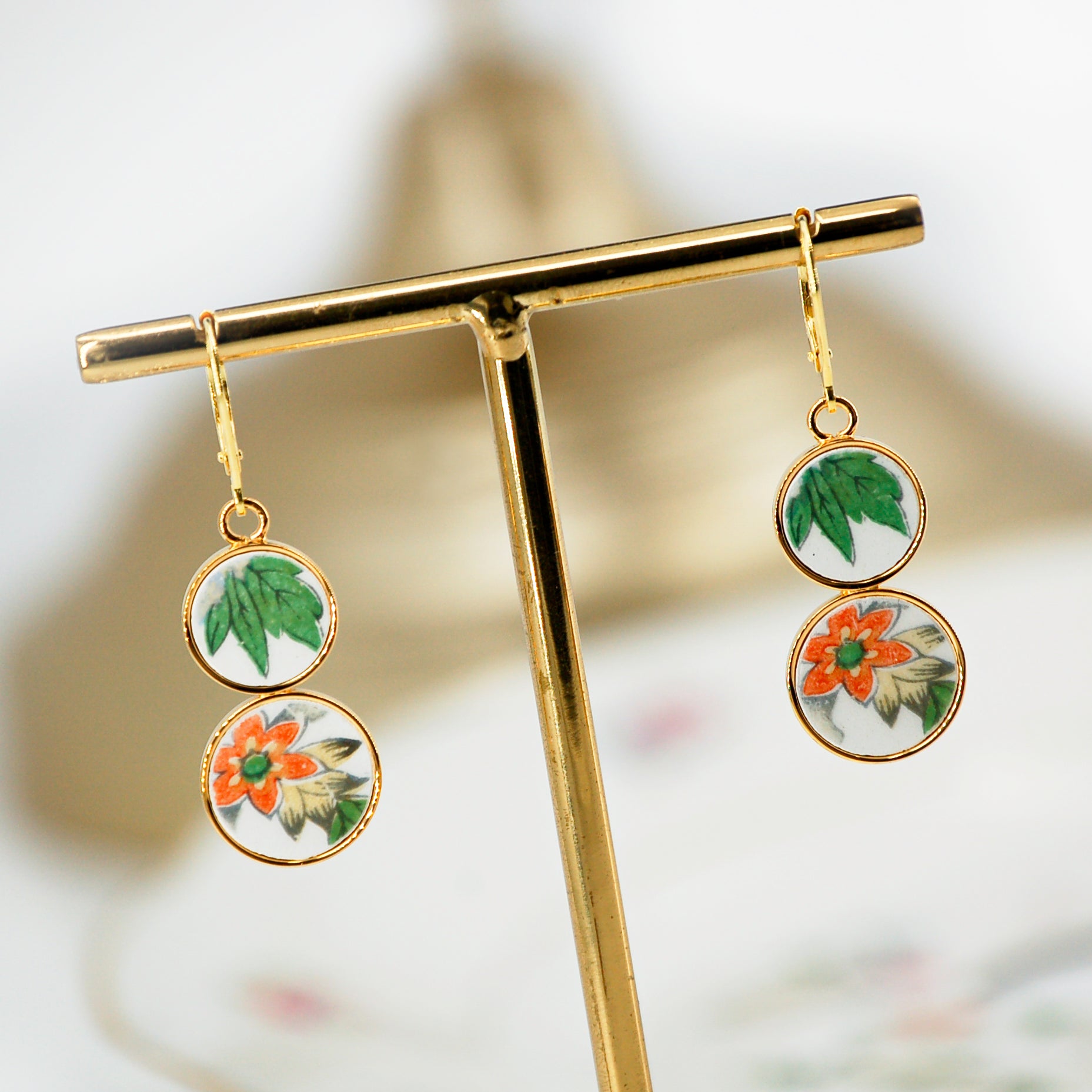 Boucles d'oreilles "Campanule orange"