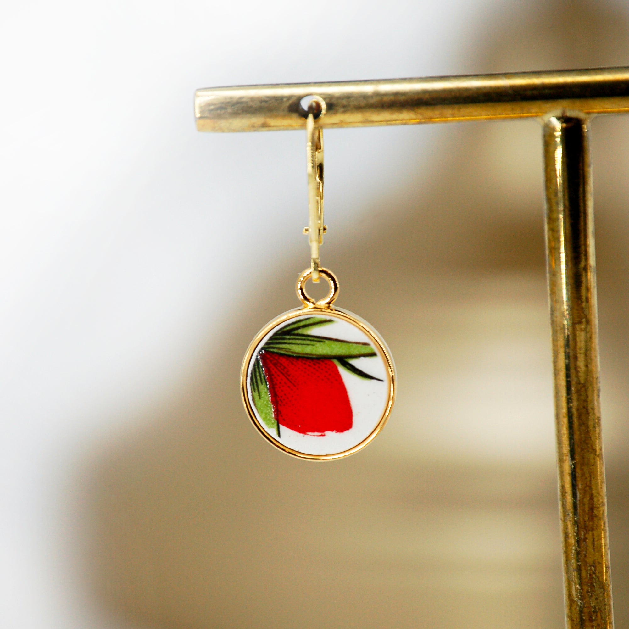 Boucles d'oreilles Bouton de rose