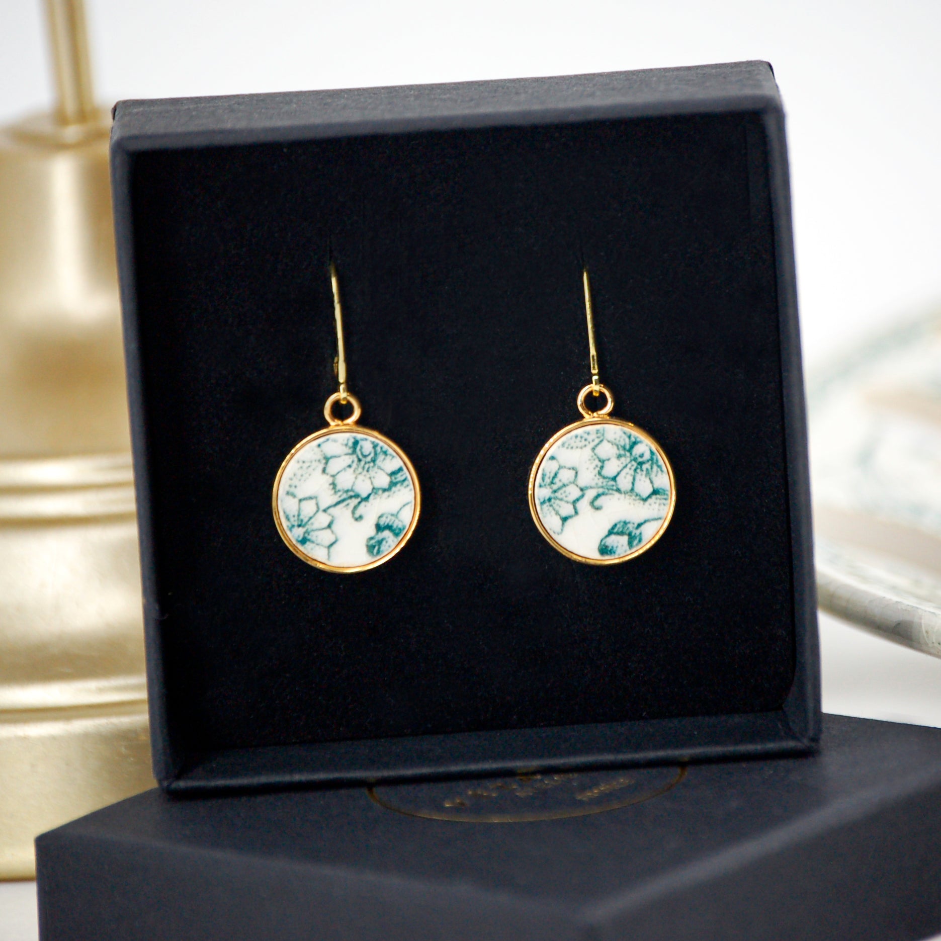 Boucles d'oreilles "Petites fleurs vertes"
