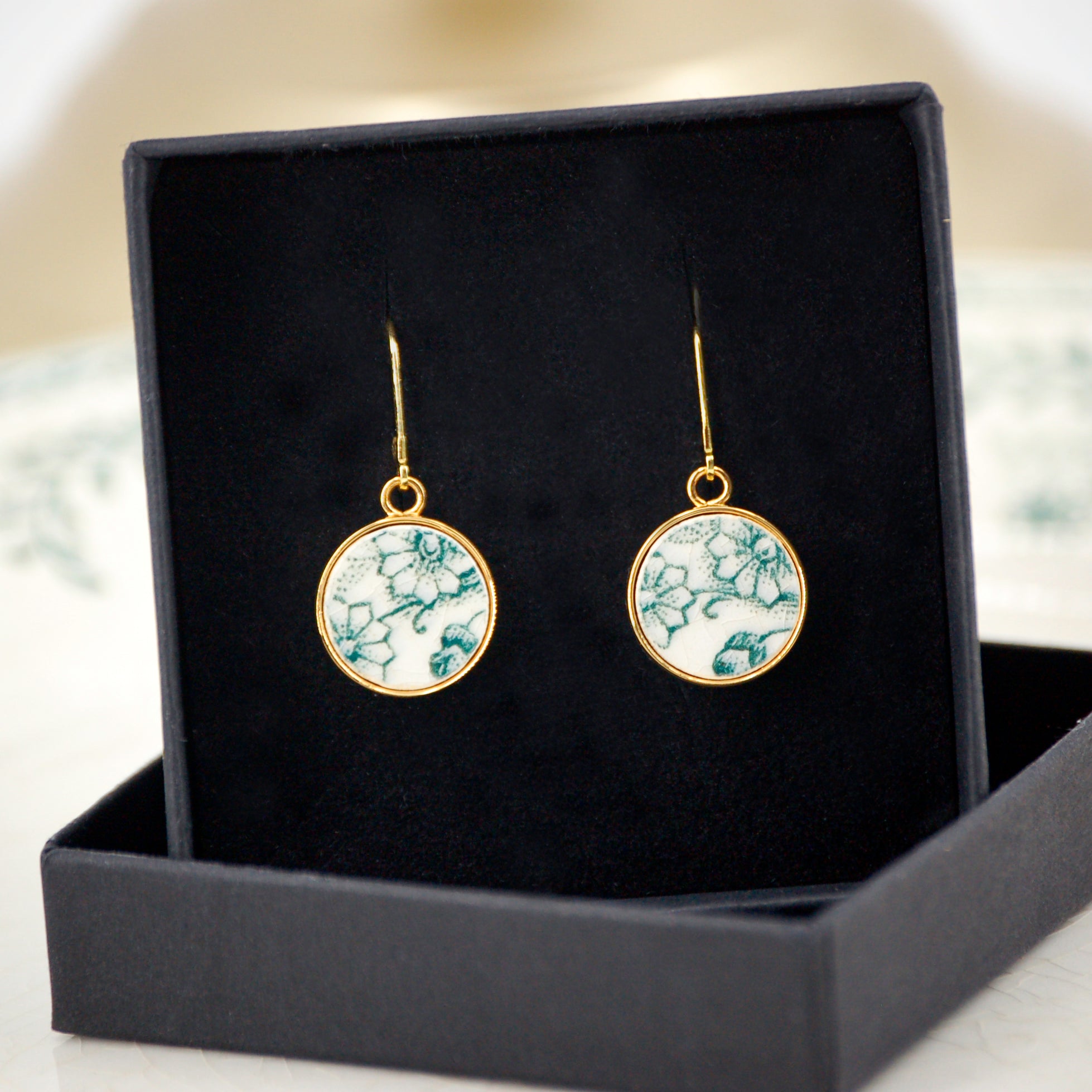 Boucles d'oreilles "Petites fleurs vertes"