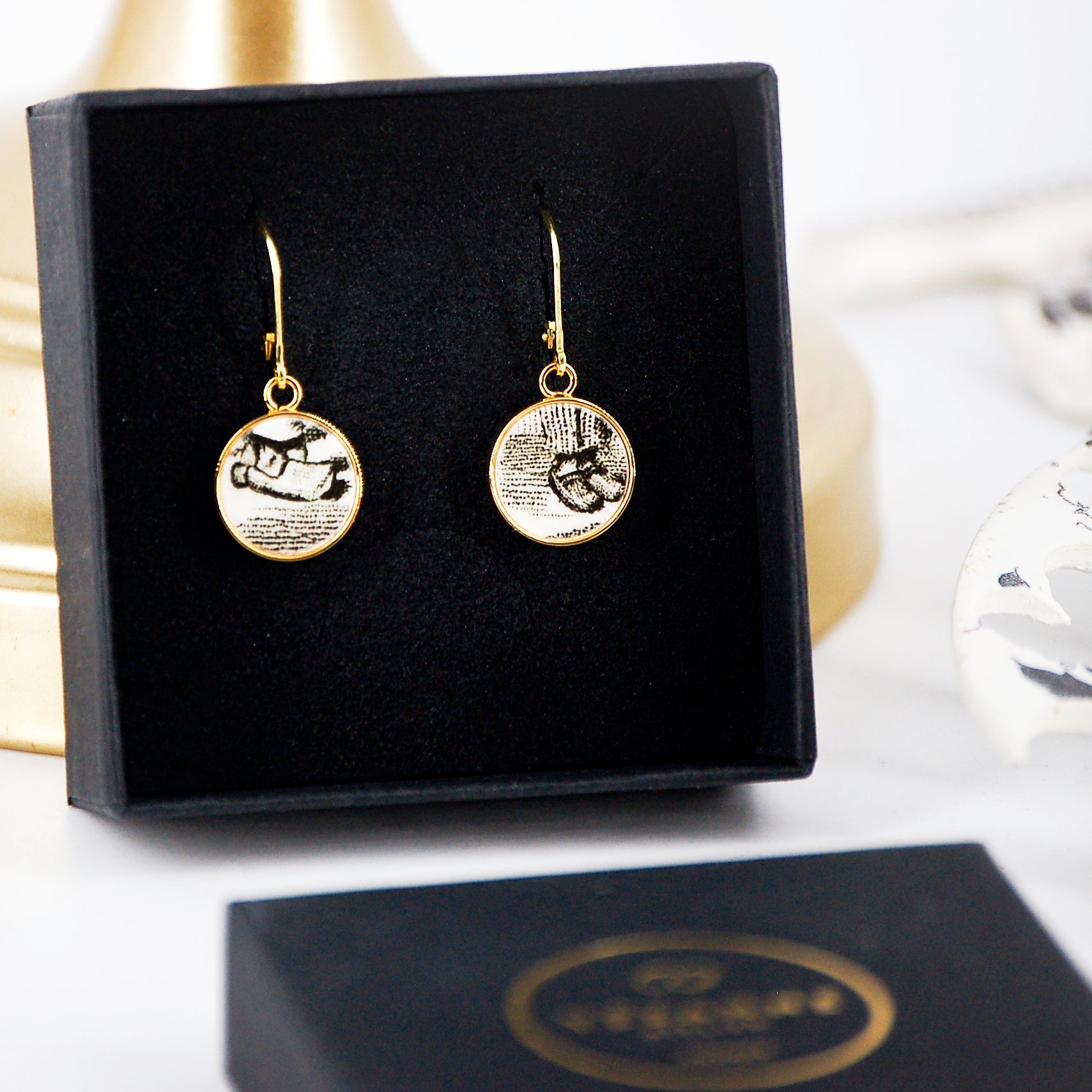 Boucles d'oreilles "Les petits sabots", finition or