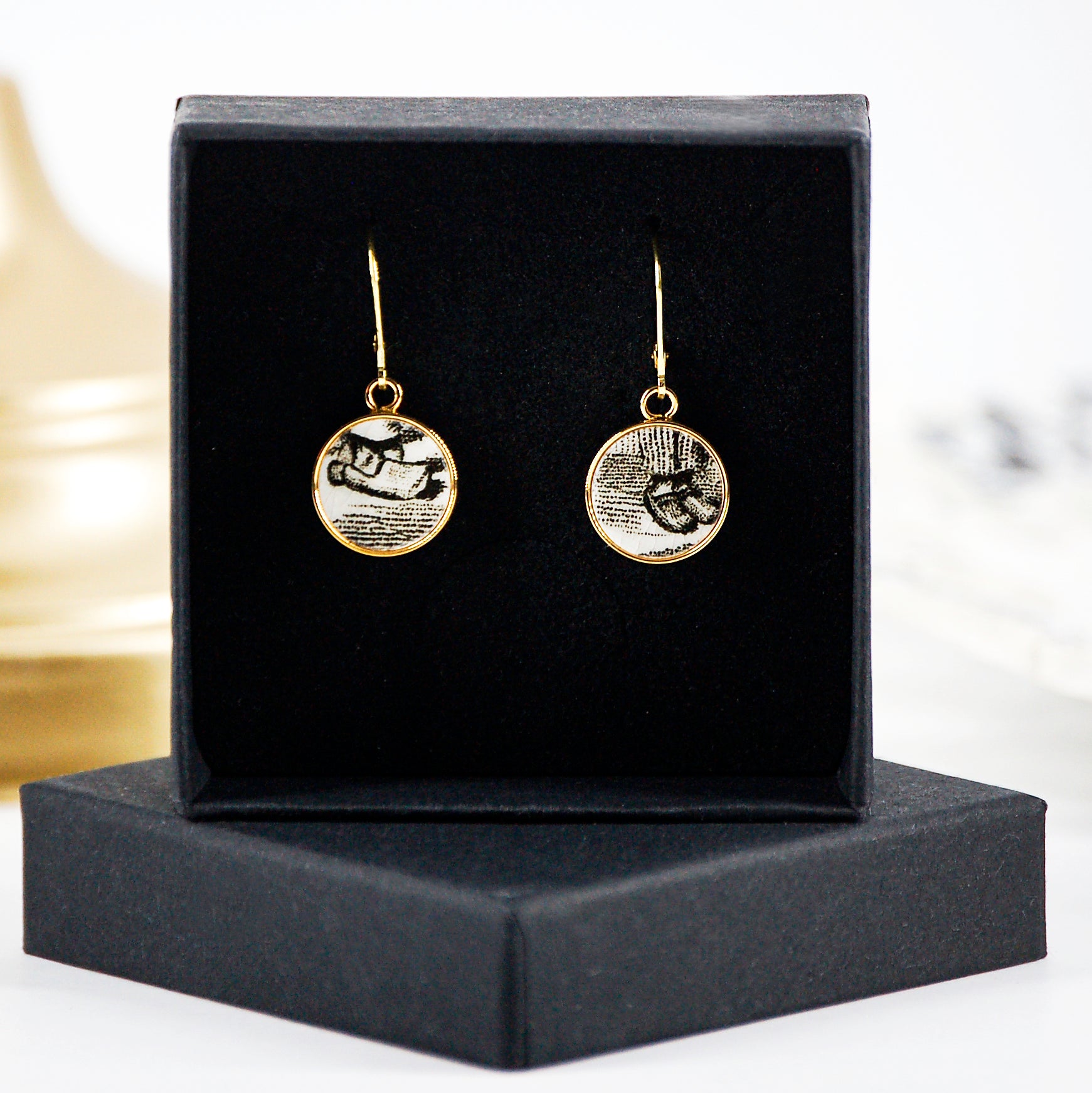 Boucles d'oreilles "Les petits sabots", finition or