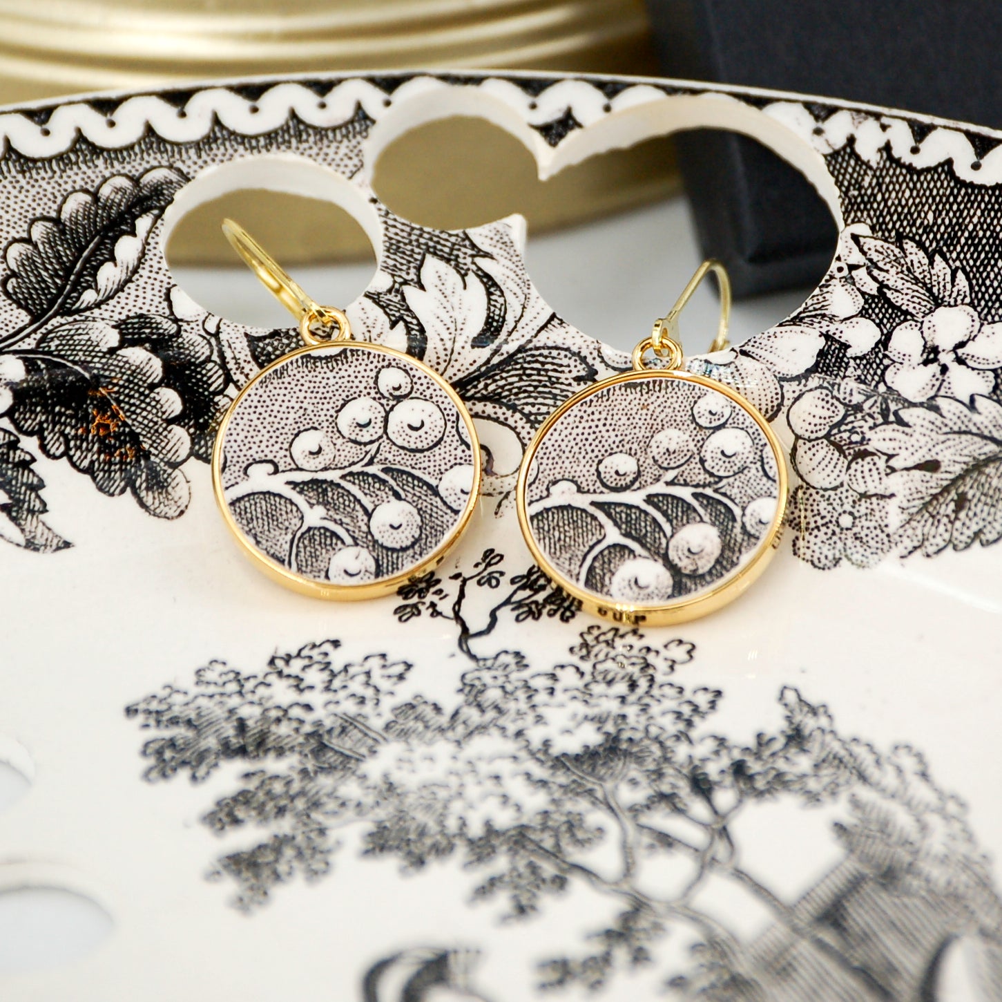 Boucles d'oreilles "La Grappe", finition or