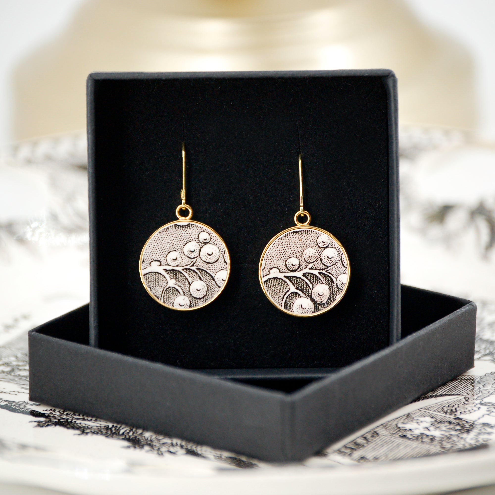 Boucles d'oreilles "La Grappe", finition or