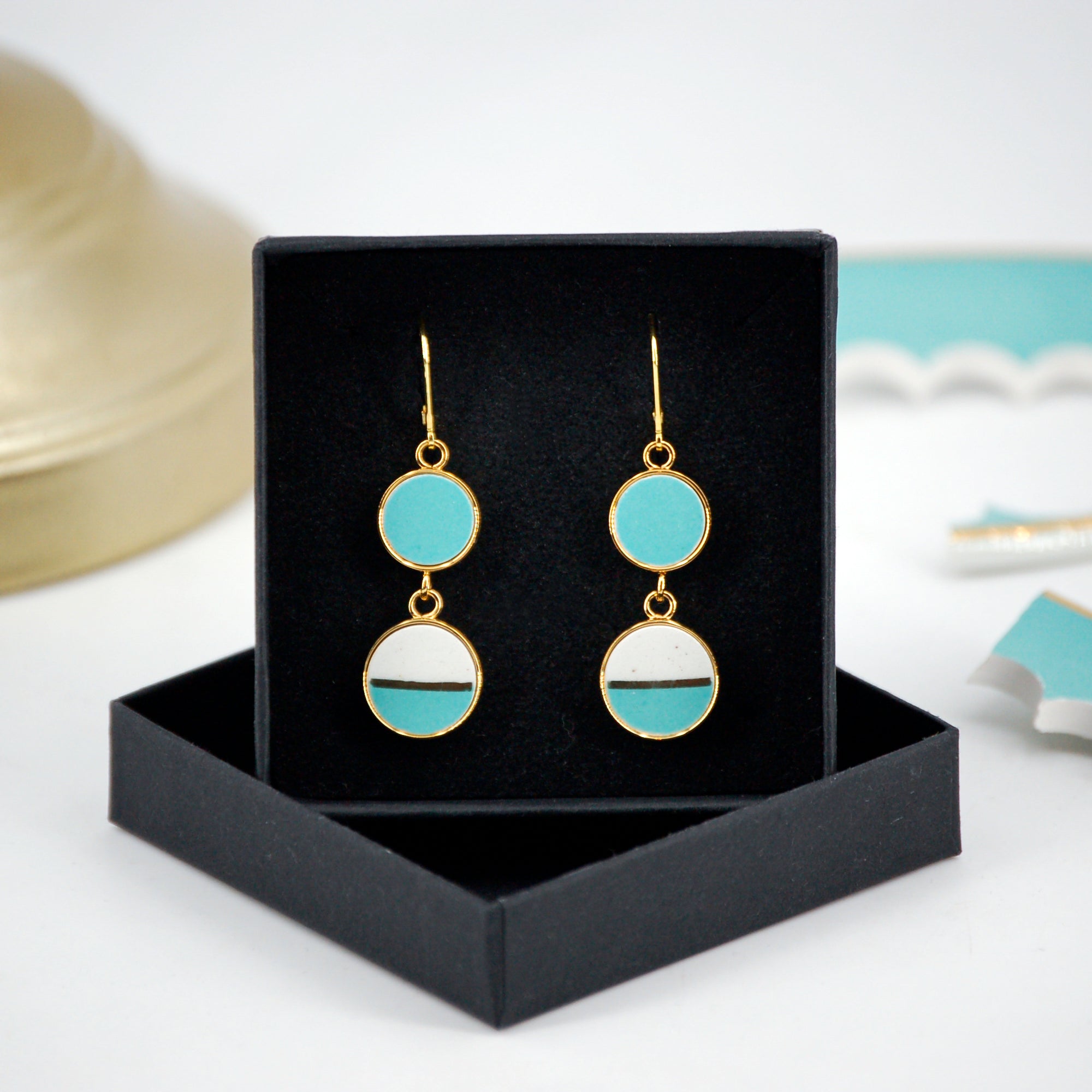 Boucles d'oreilles "À l'horizon", finition or