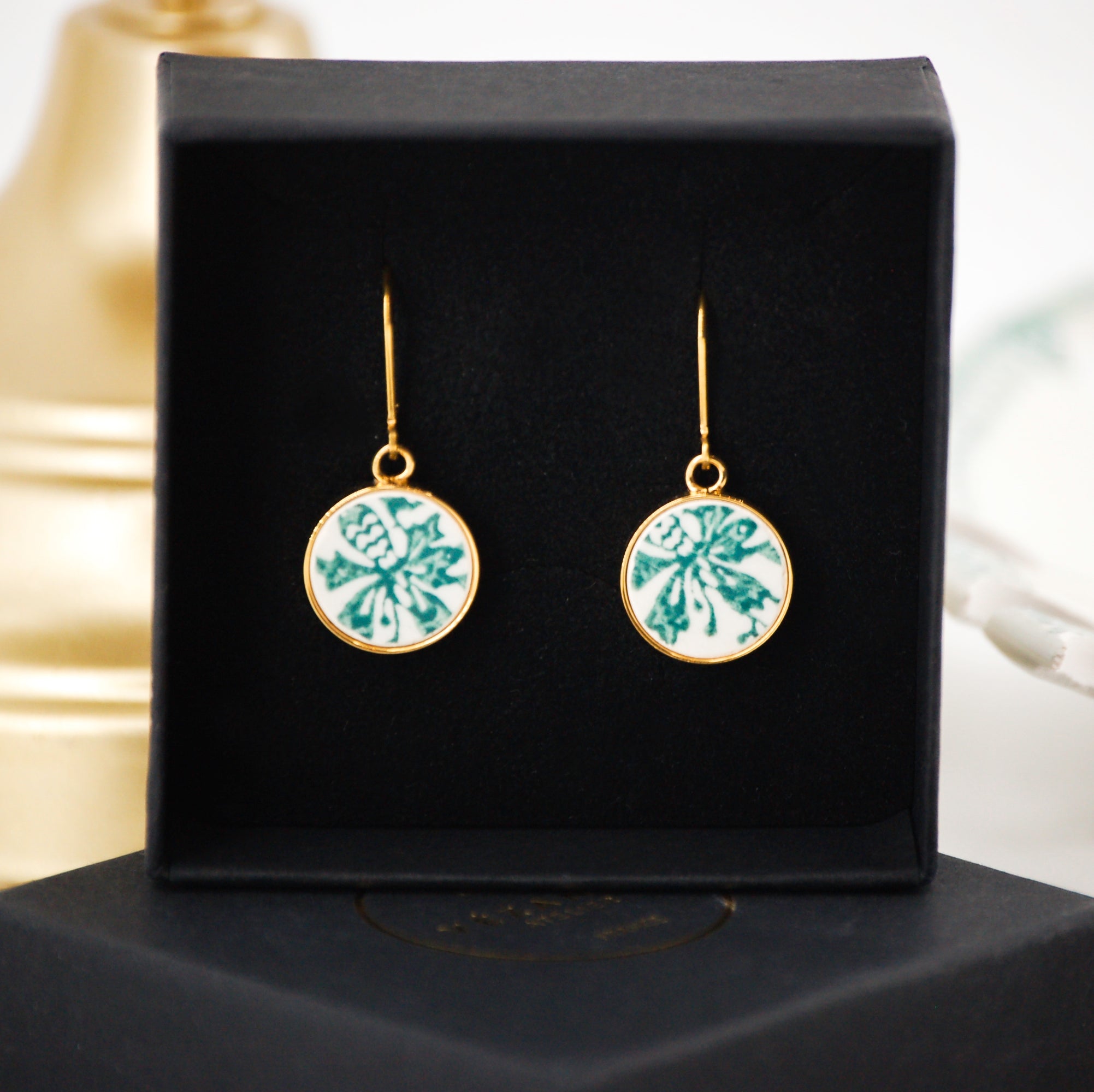 Boucles d'oreilles "Bouquet fleurs des champs", finition or